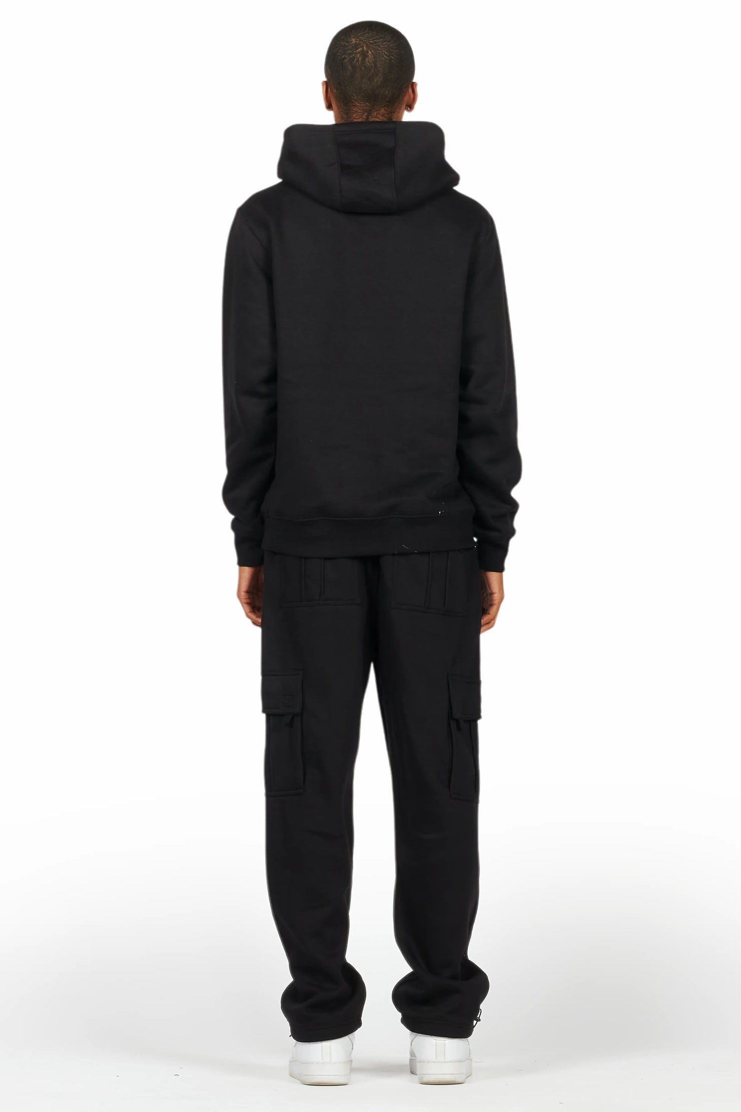 Raffer Black Hoodie/Cargo Sweat Pant Set