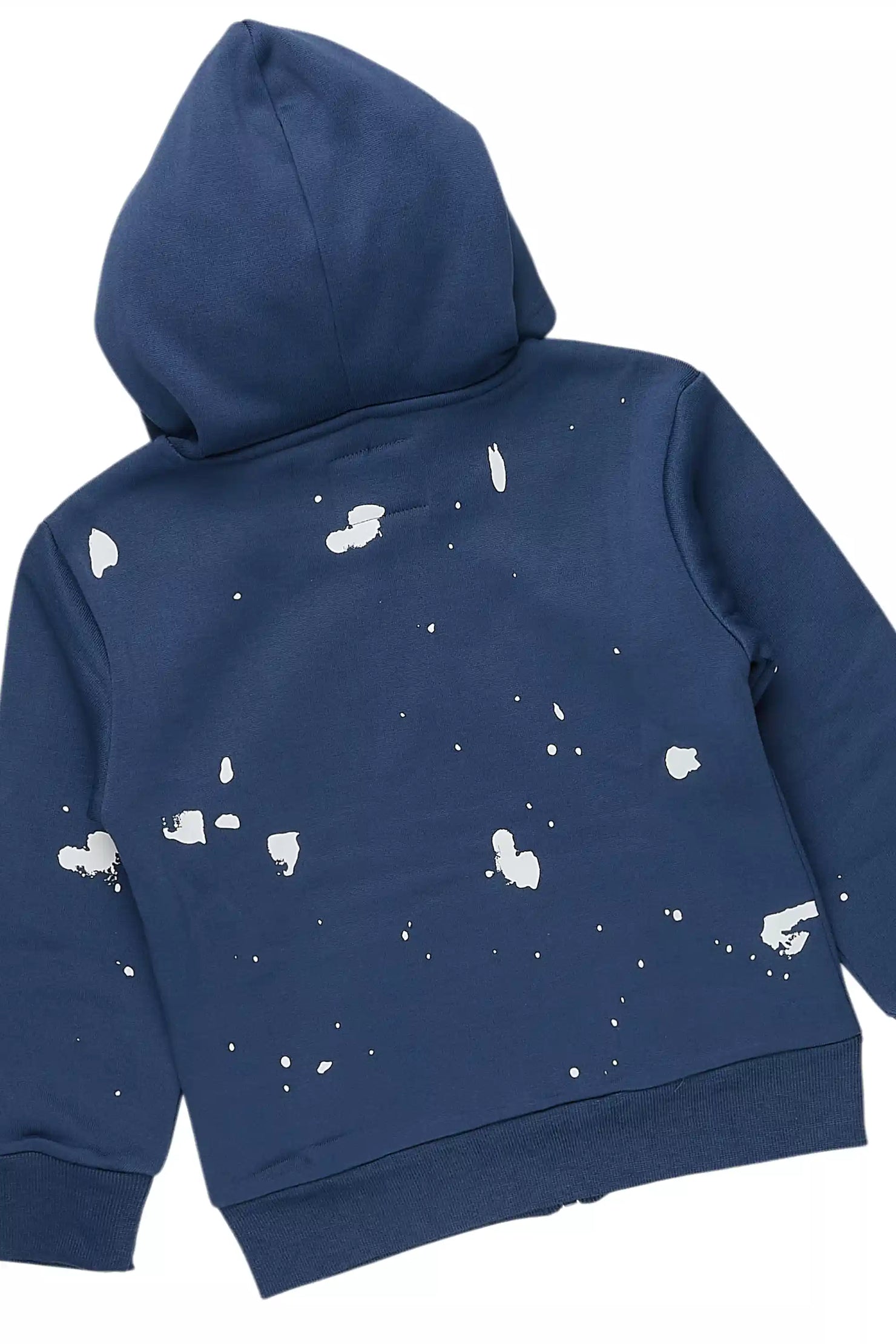 Girls Halloway Navy Zip Up Stacked Flare Track Set