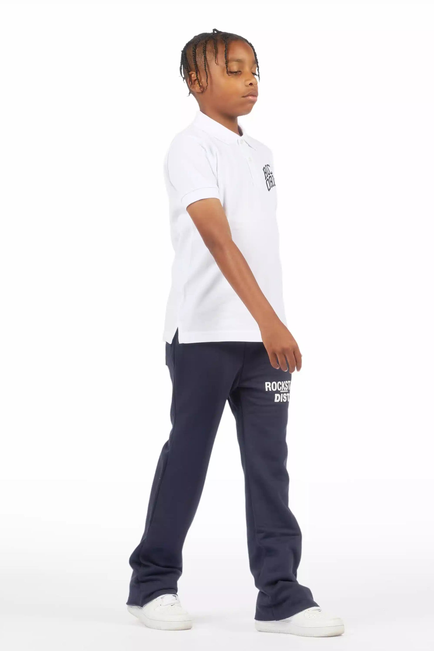 Boys Alpine Navy Stacked Trackpant