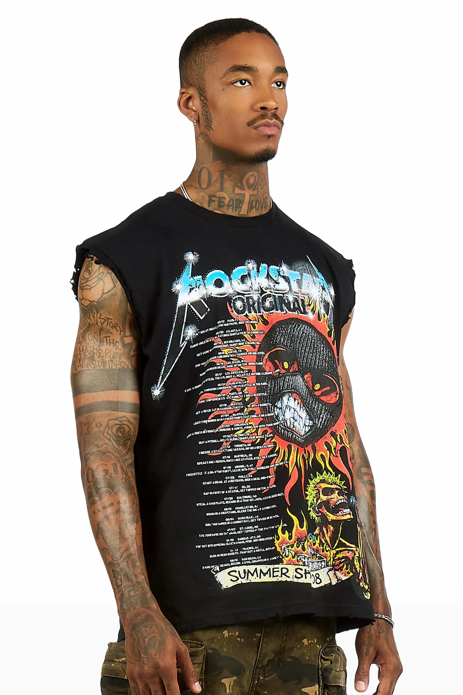 Rayvor Black Cut off Tee