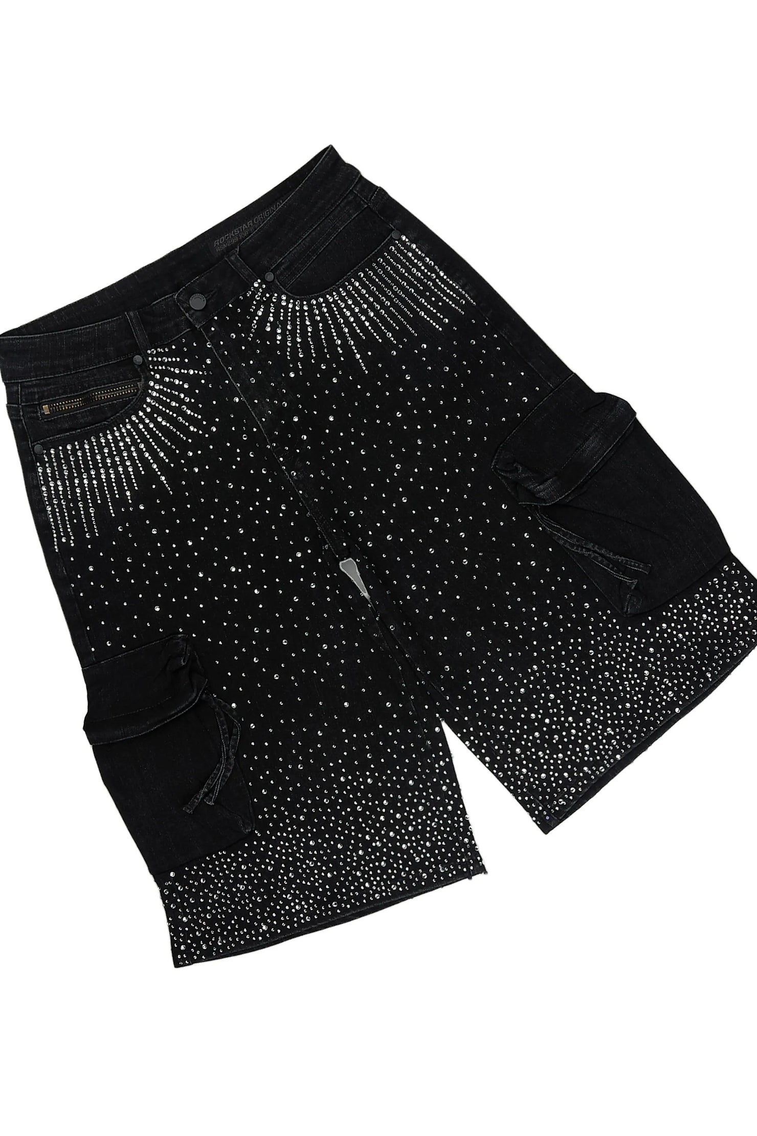 Keoni Black Rhinestone T-Shirt Denim Jort Set