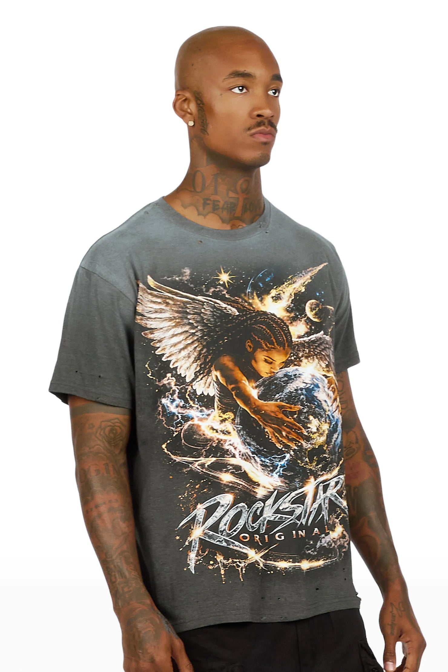 Kearney Charcoal Oversized Graphic T-Shirt