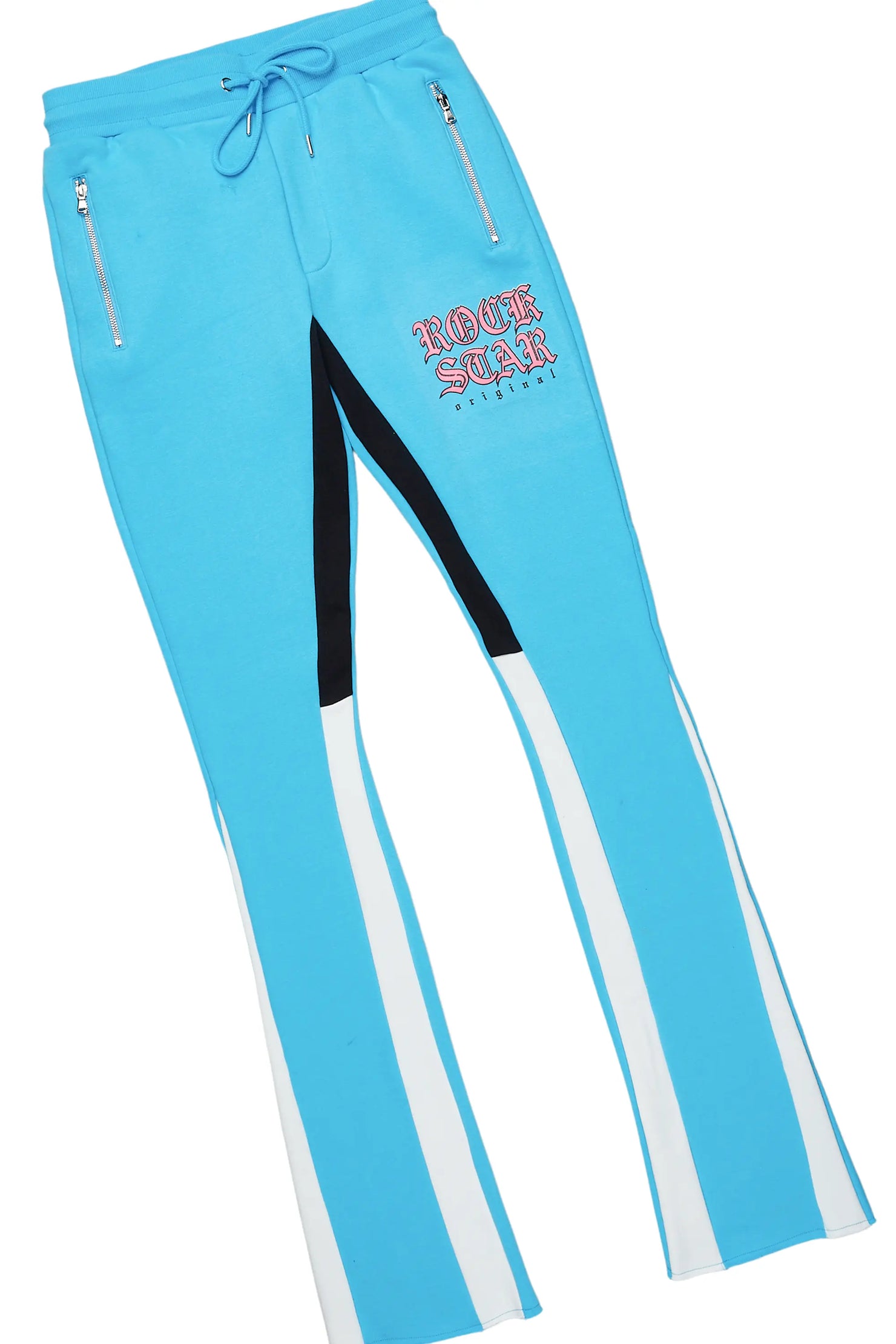 Murdra White/Blue T-Shirt/Stacked Flare Pant Set