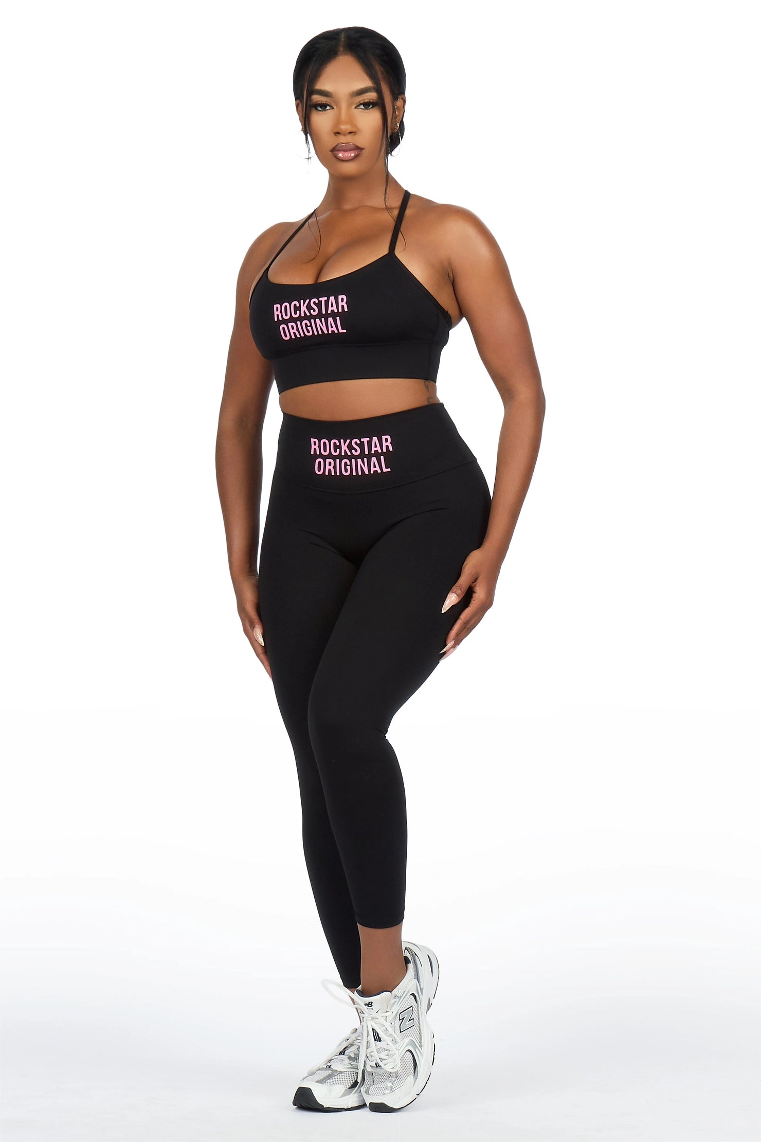 Jameka Black Tank Active Legging Set