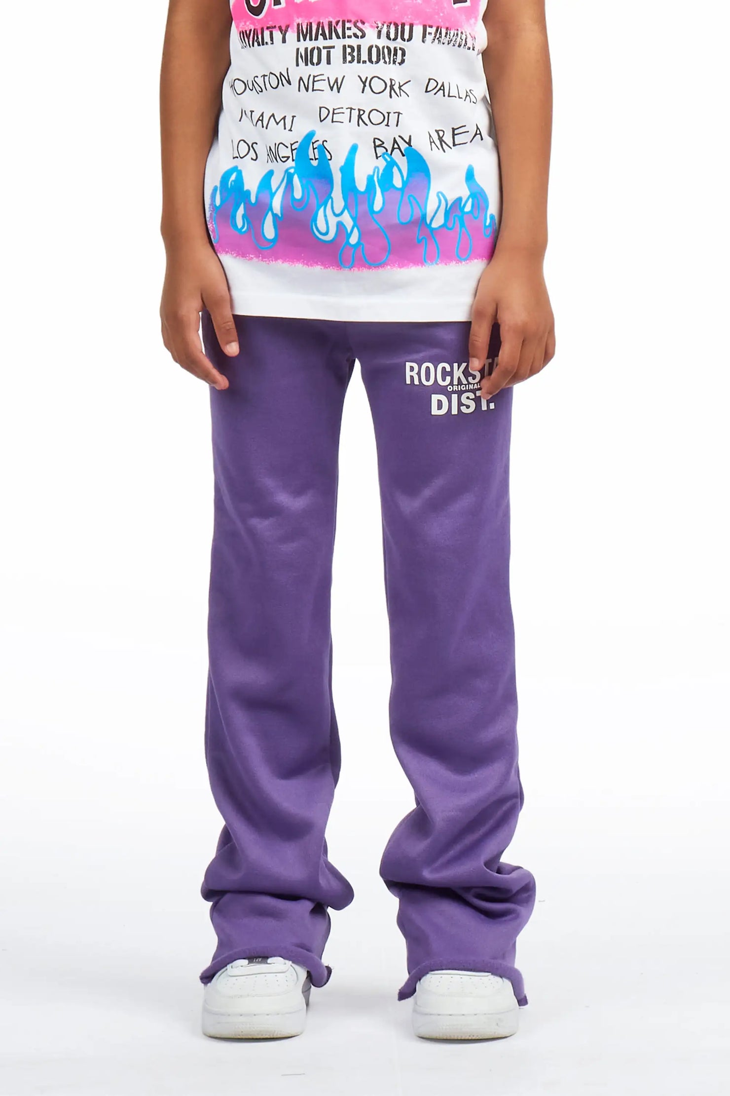 Girls Juliana Purple Stacked Flare Pant