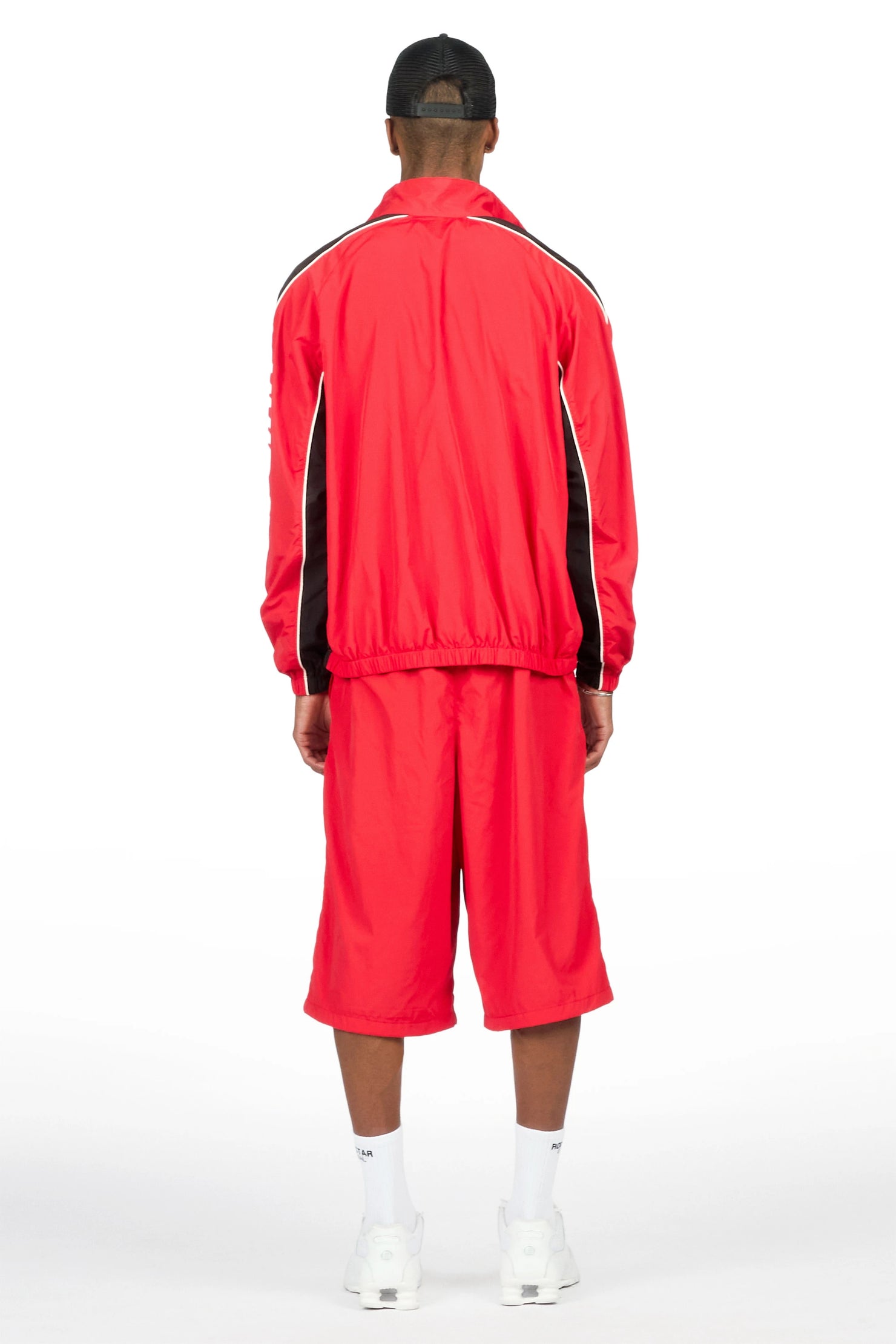 Winich Red Windbreaker Short Set