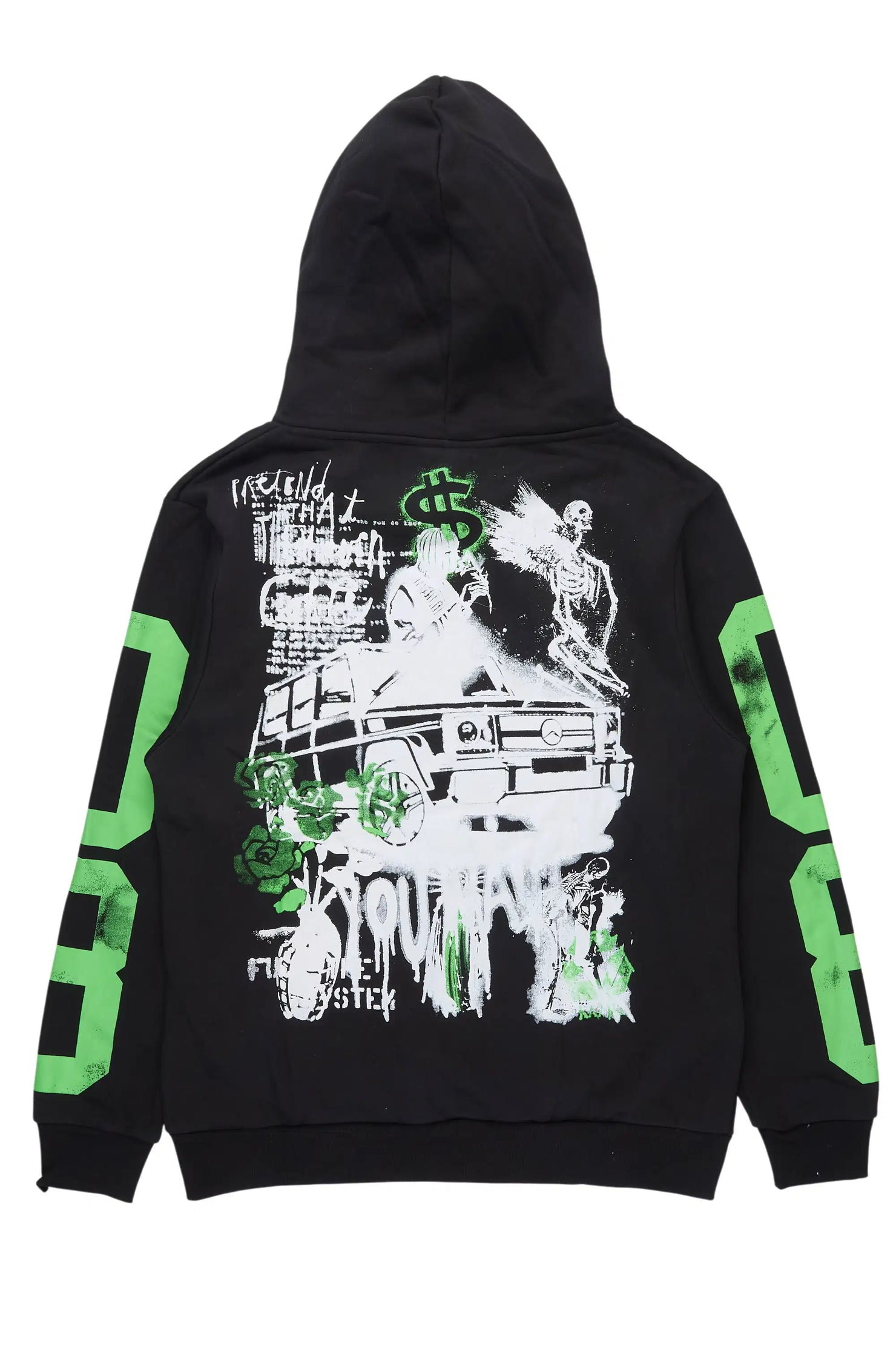 Grill Black/Green Graphic Relaxed Hoodie
