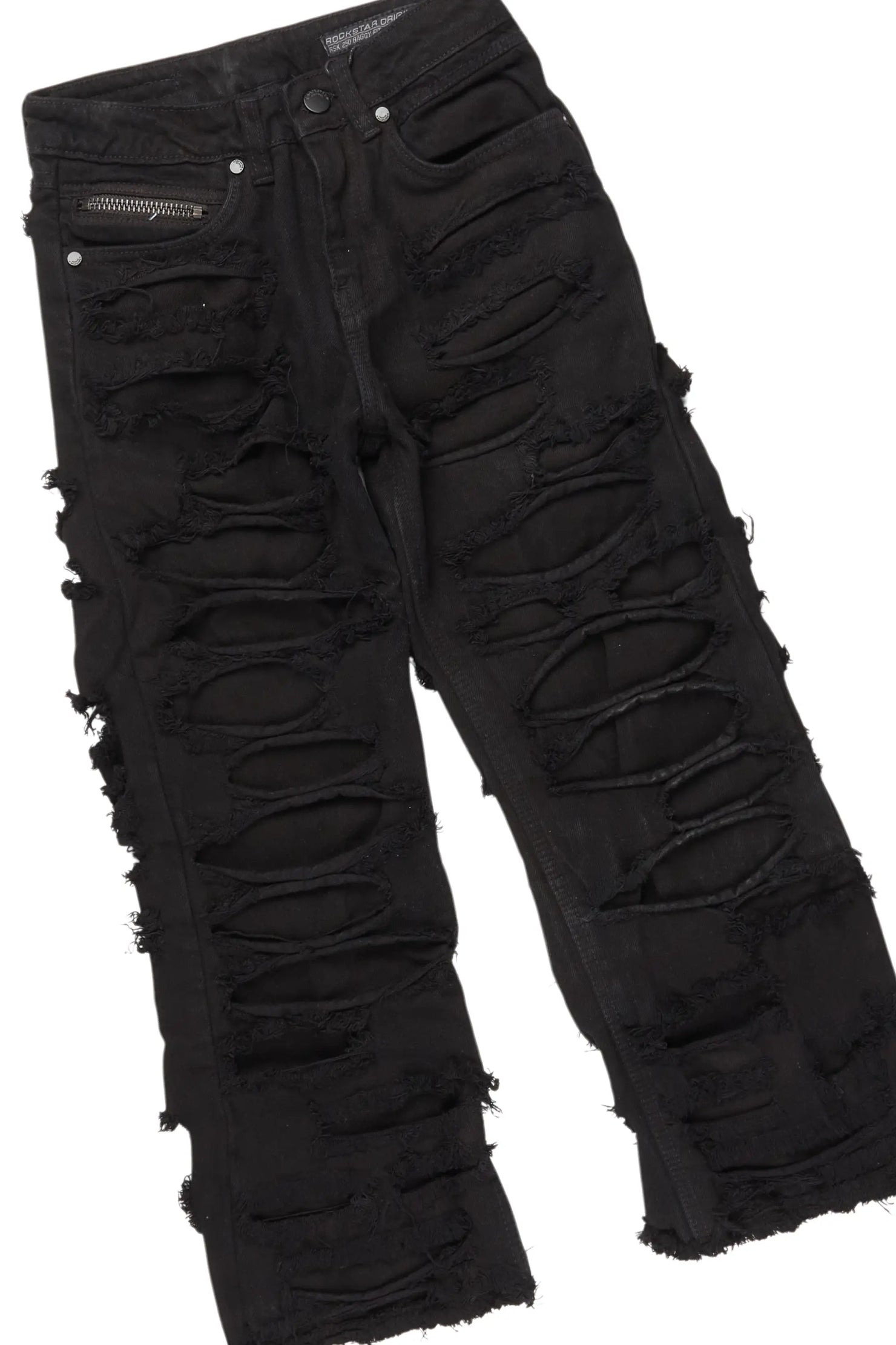 Boys Fields Vintage Black/Pink Hoodie/Baggy Fit Jean Set