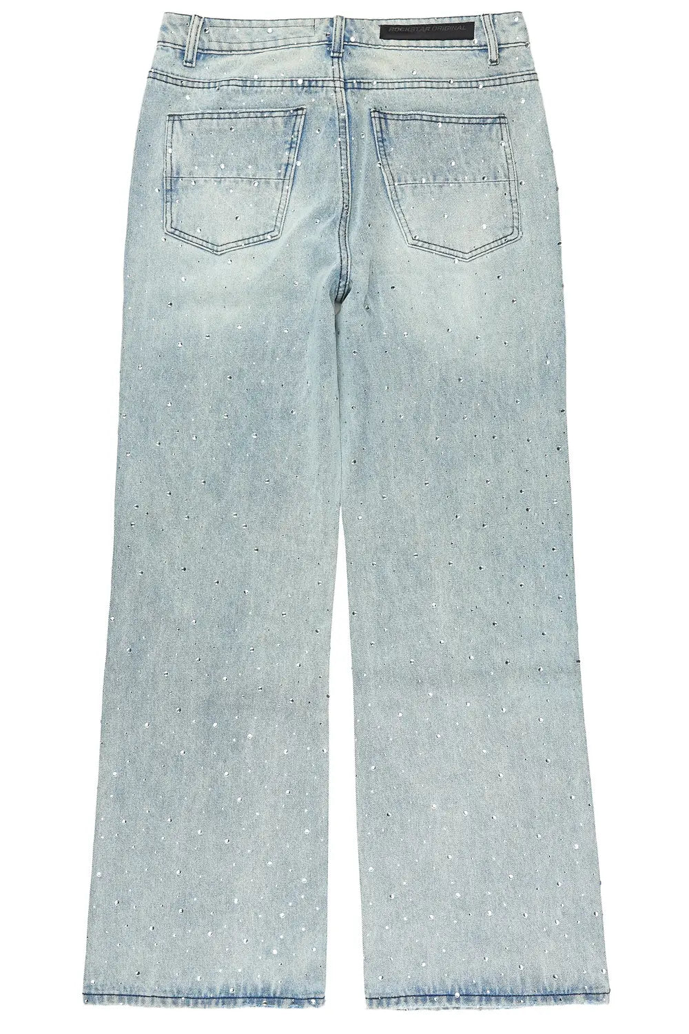 Iden Light Blue Rhinestone Baggy Fit Jean