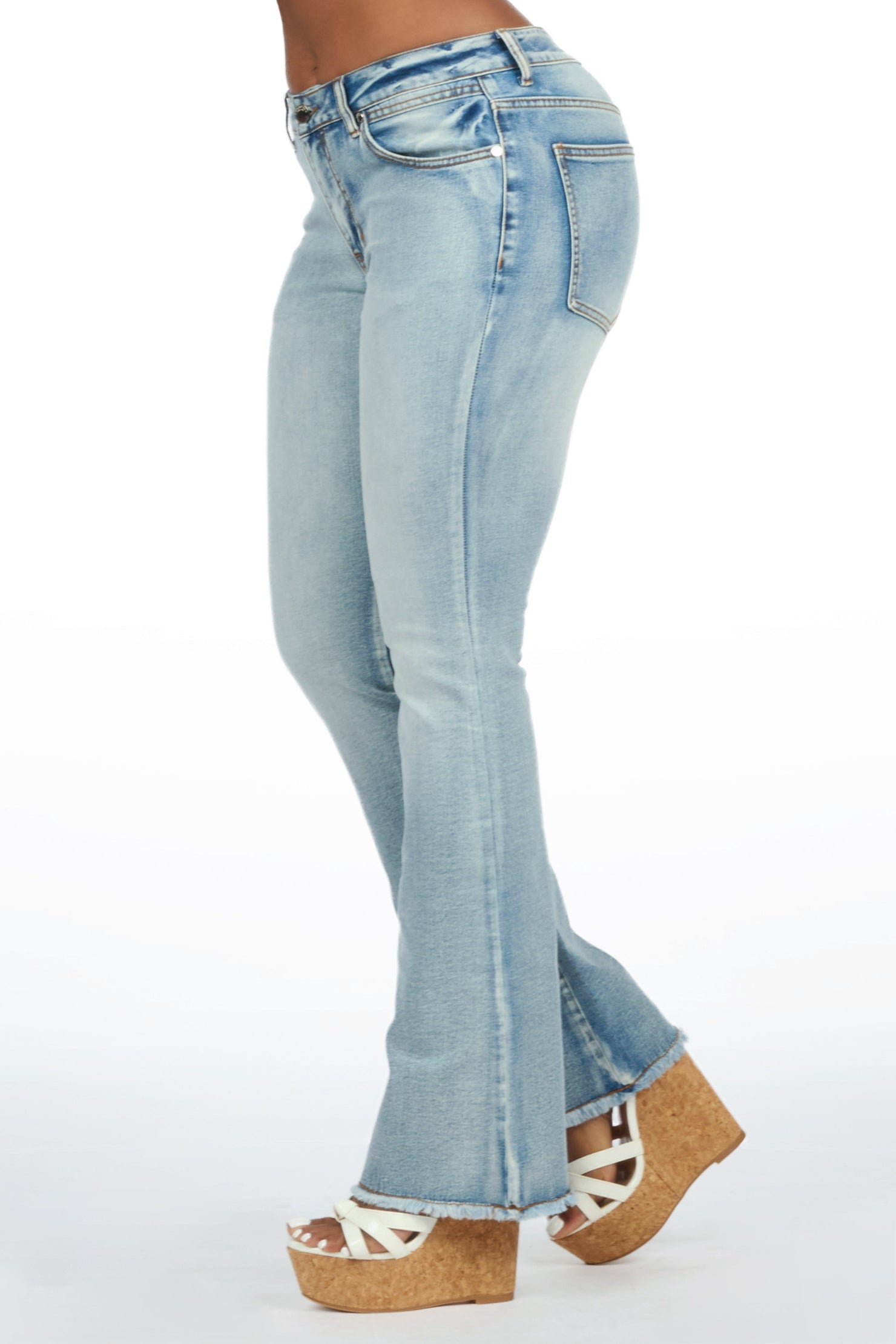 Tiriea Light Wash Low Rise Stretch Bootcut Jean