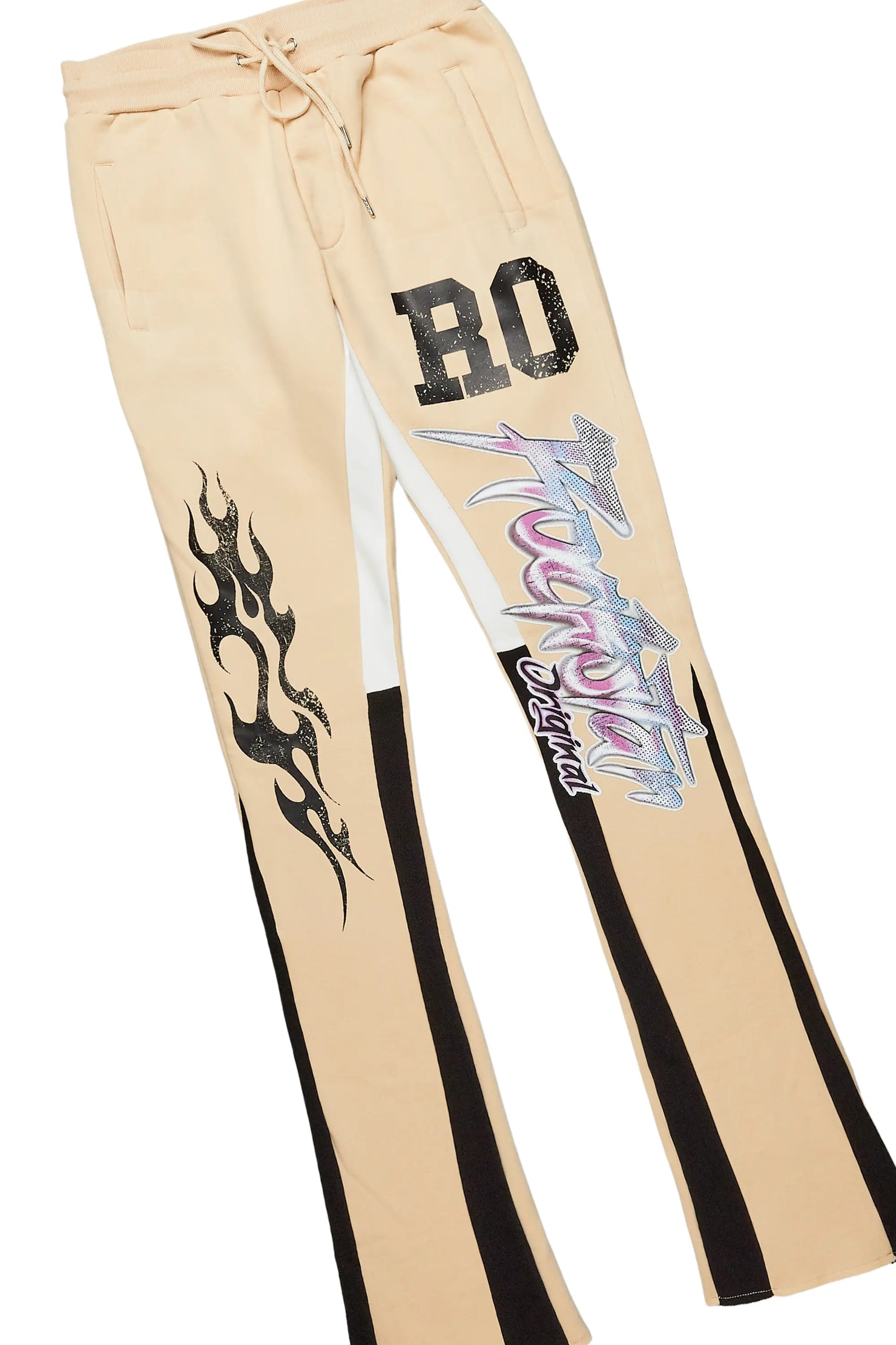 Farid White/Beige T-Shirt Stacked Flare Track Set