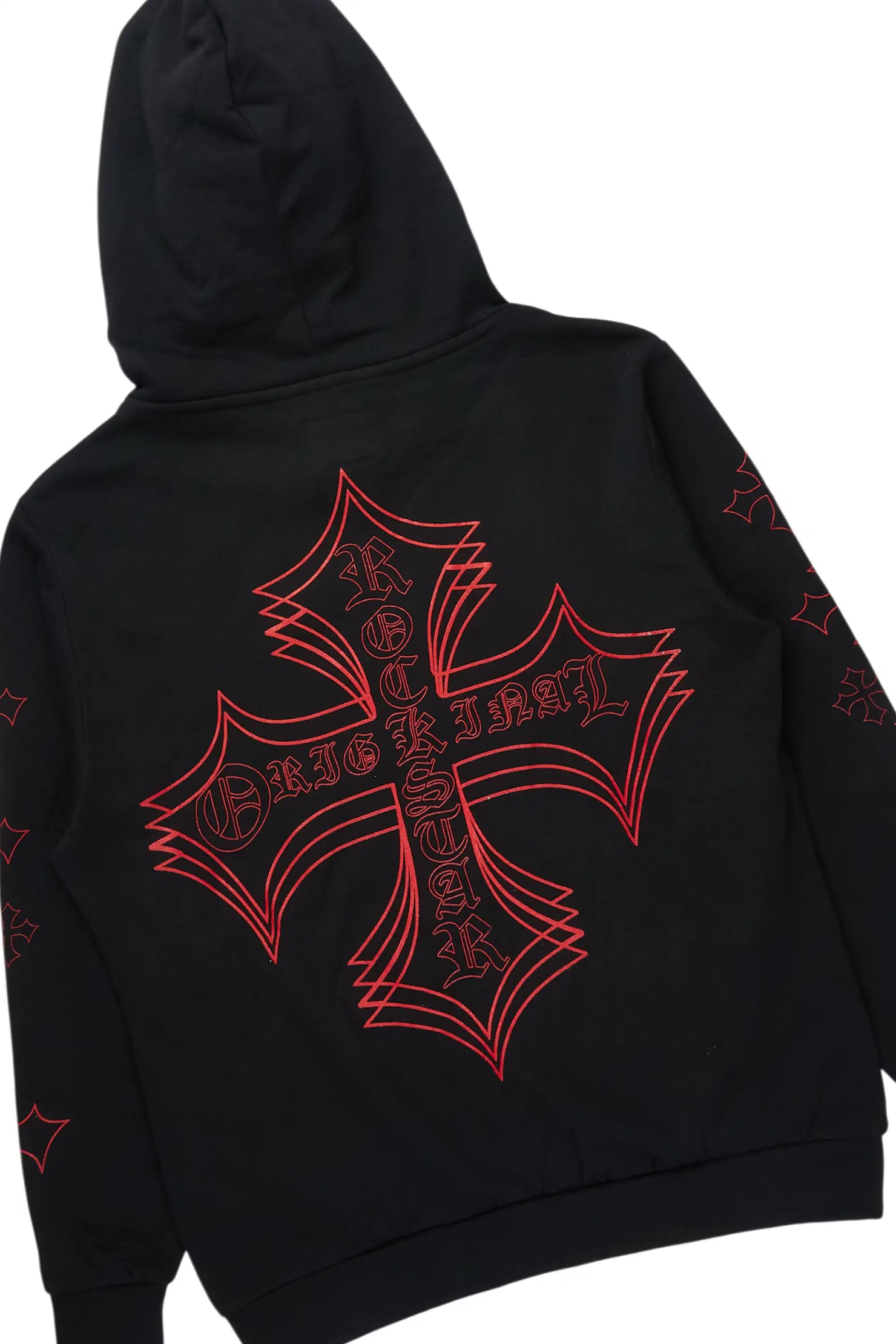 Sargo Black/Red Hoodie/Stacked Flare Track Set