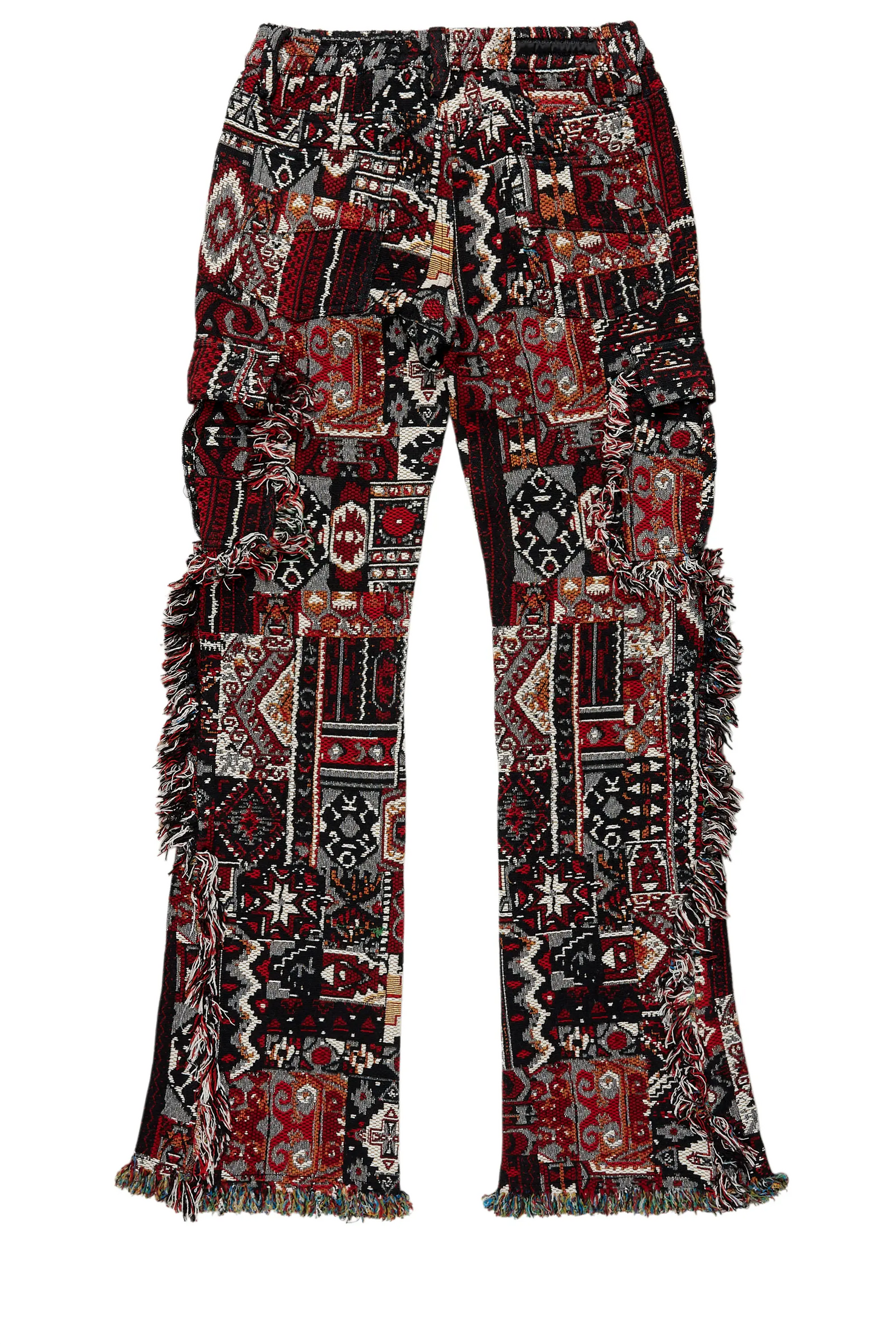 Boys Ayami Black/Multi Slim Tapestry Flare Pants