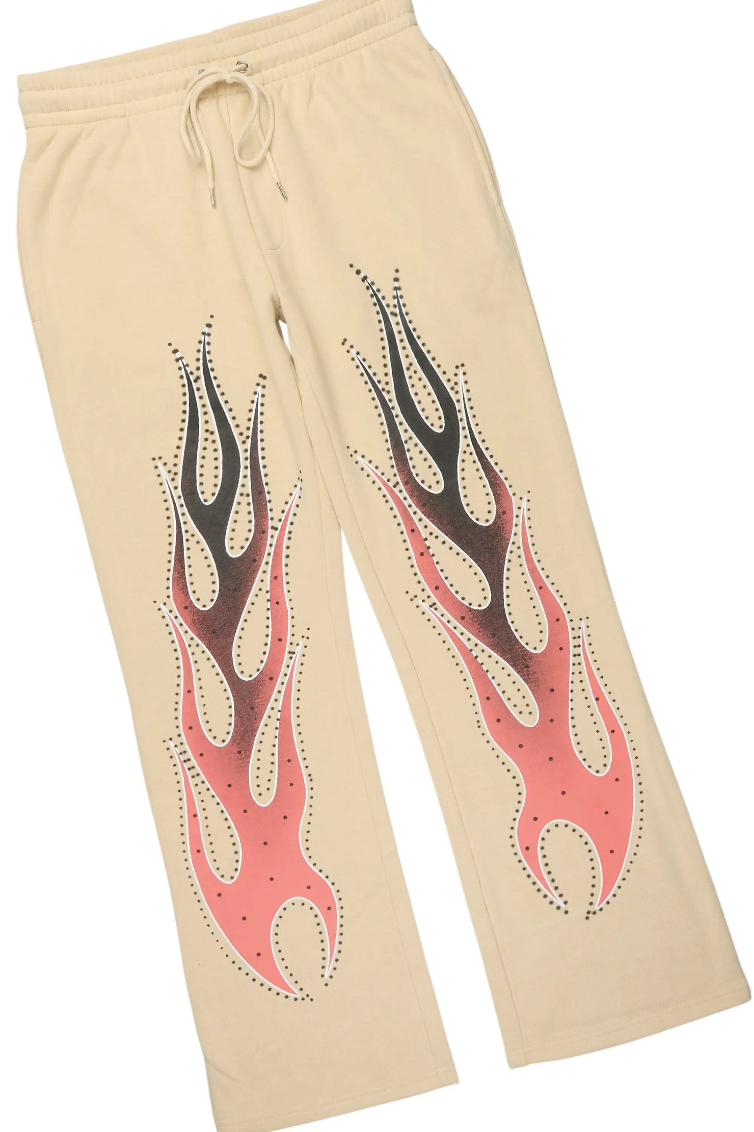 Glans Beige Hoodie/Baggy Pant Track Set