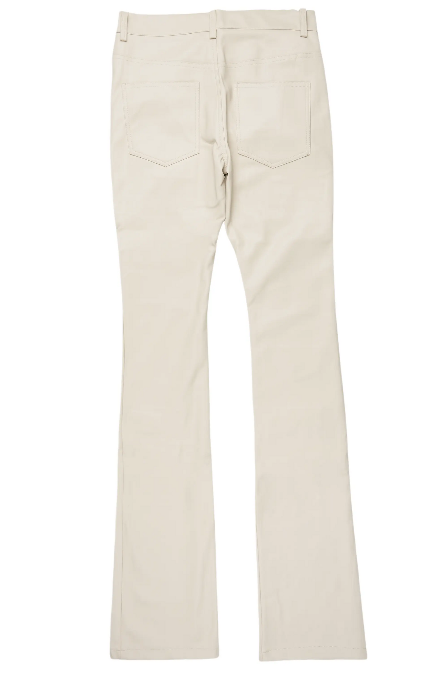 Barossa Beige PU Cargo Stacked Flare Jean