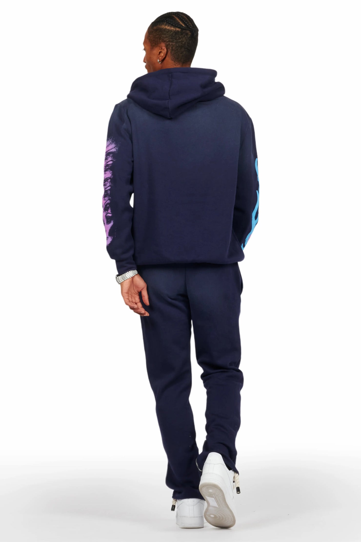 Beno Navy Slim Fit Hoodie Track Set