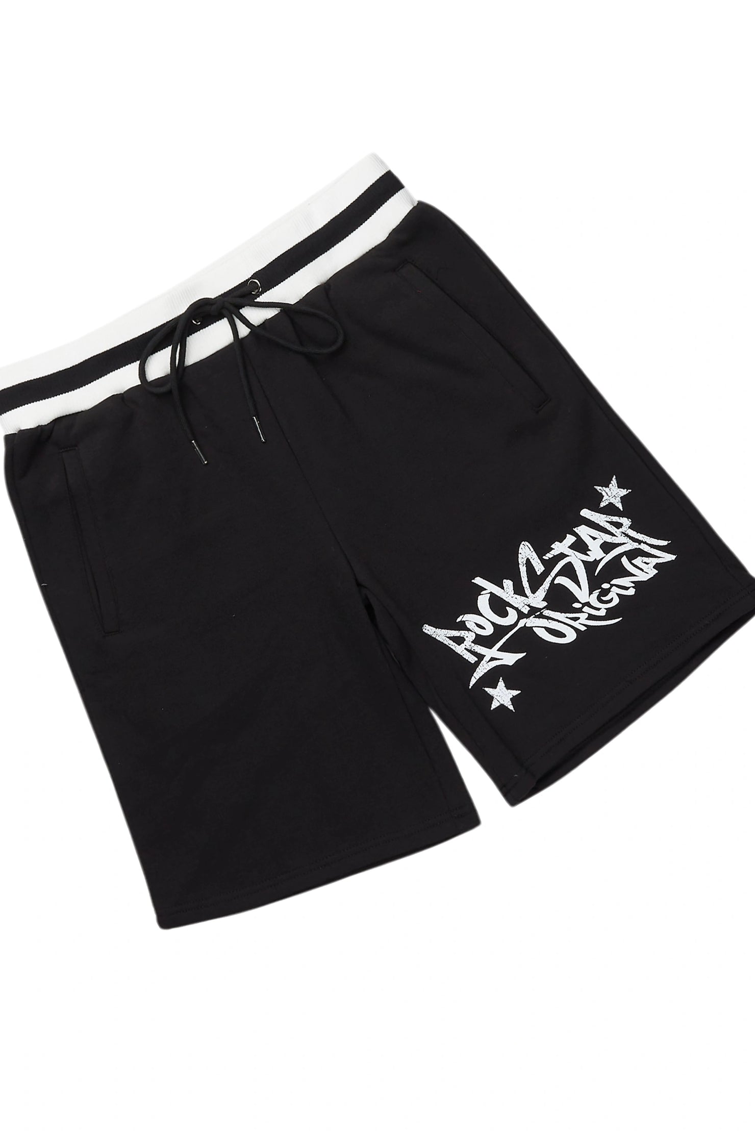All Seeing Eyes Black Cut Sleeve Short Set