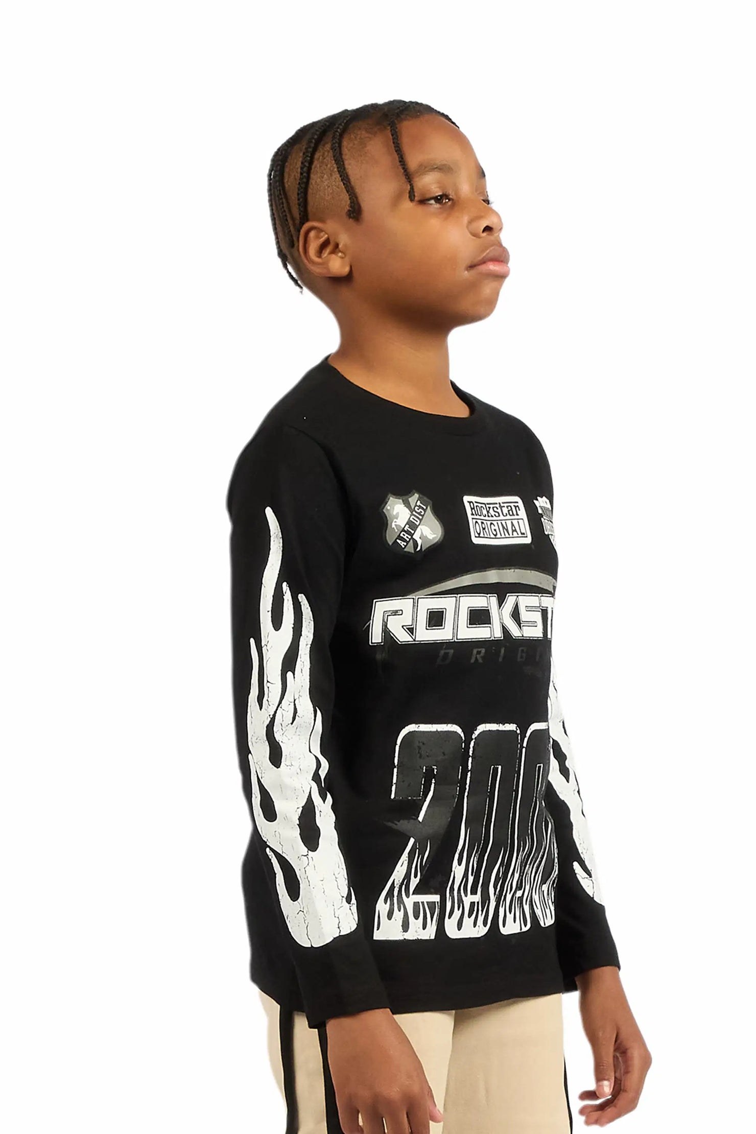 Boys Amos Black Long Sleeve Graphic T-Shirt
