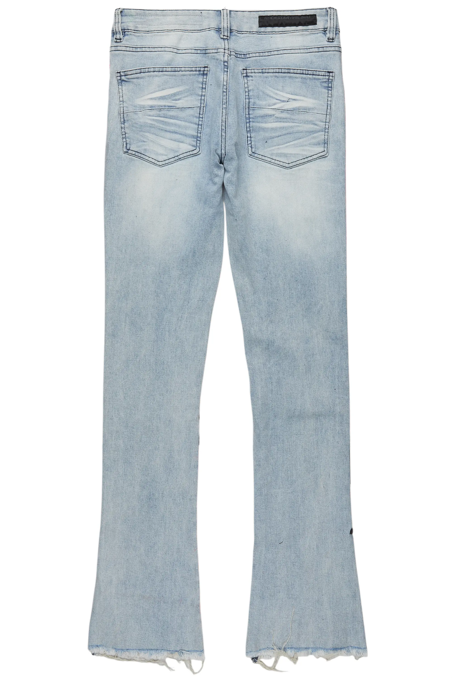 Edge Blue/Red Roller Paint Stacked Flare Jean