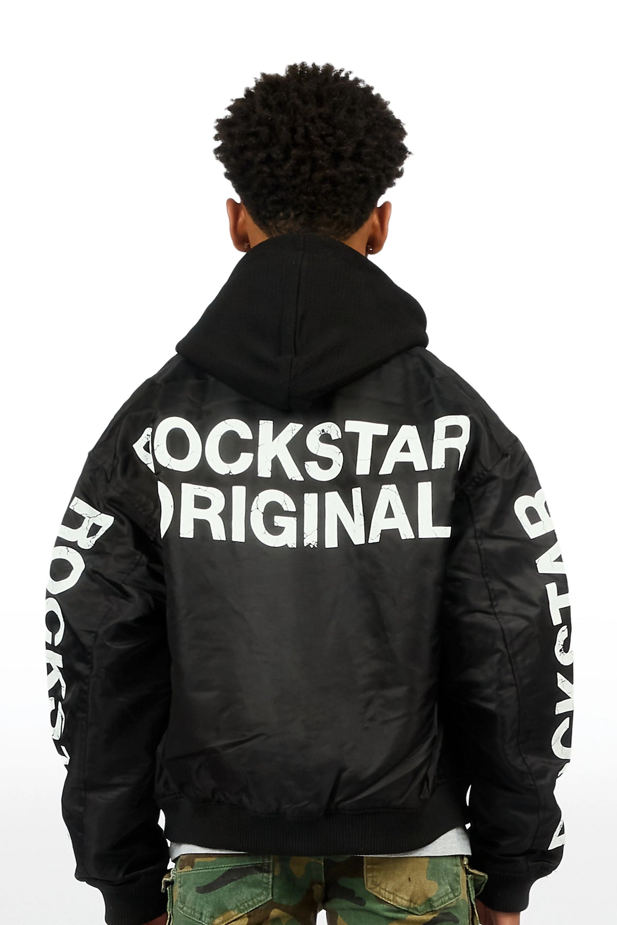 Boys Aldrin Black Bomber Jacket