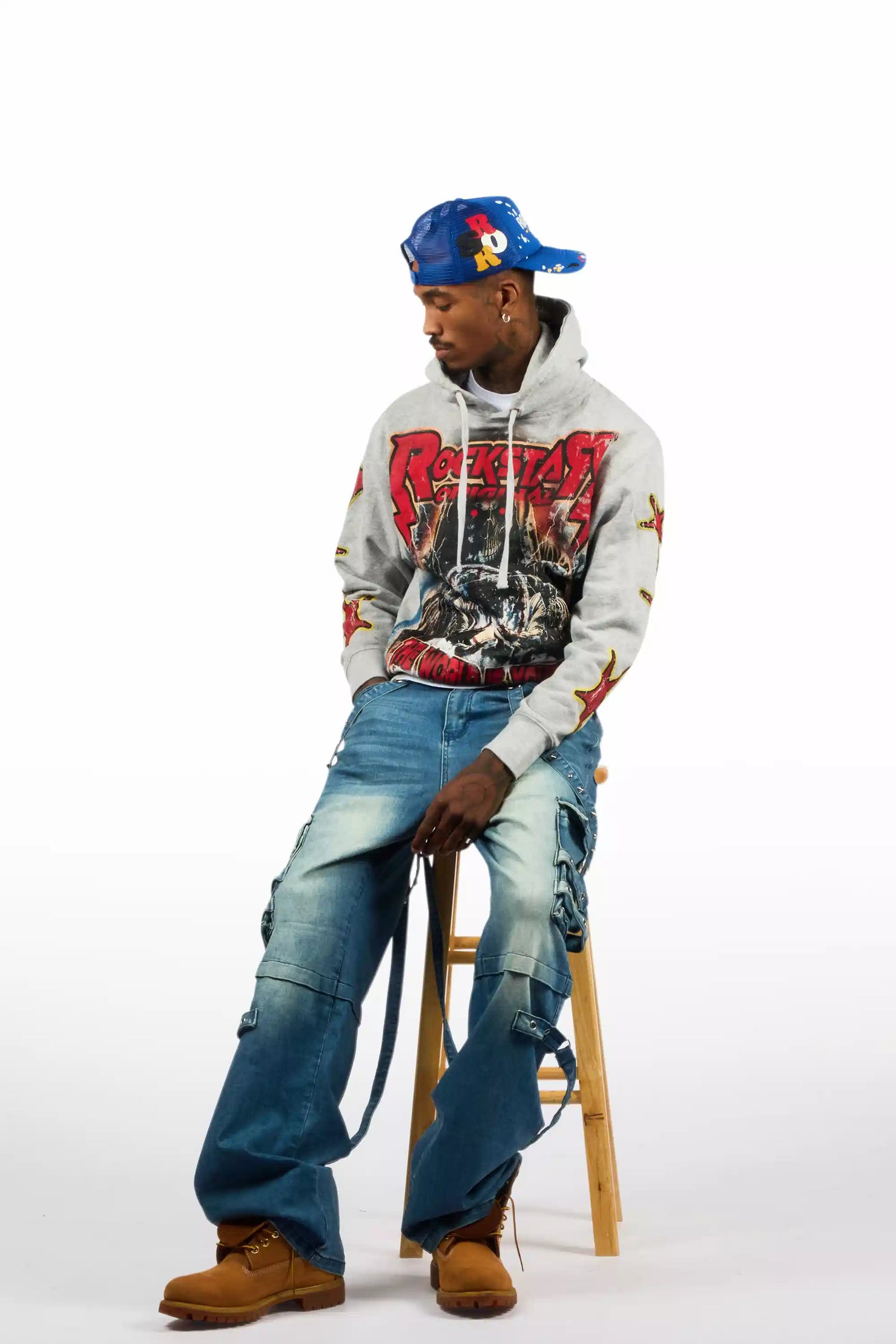 Platon Royal Blue Graphic Trucker Hat