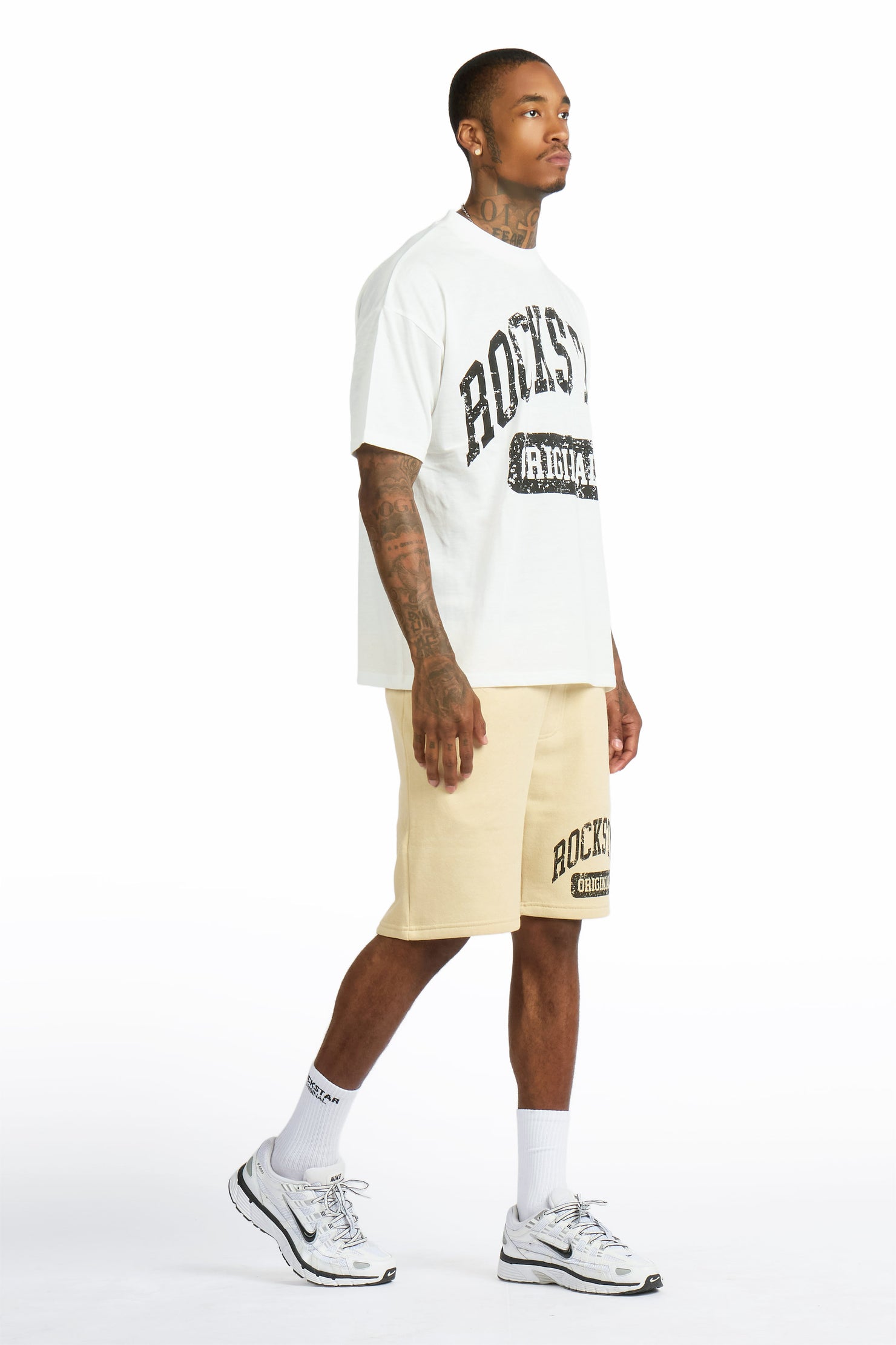 Zig White/Beige T-Shirt/Short Set