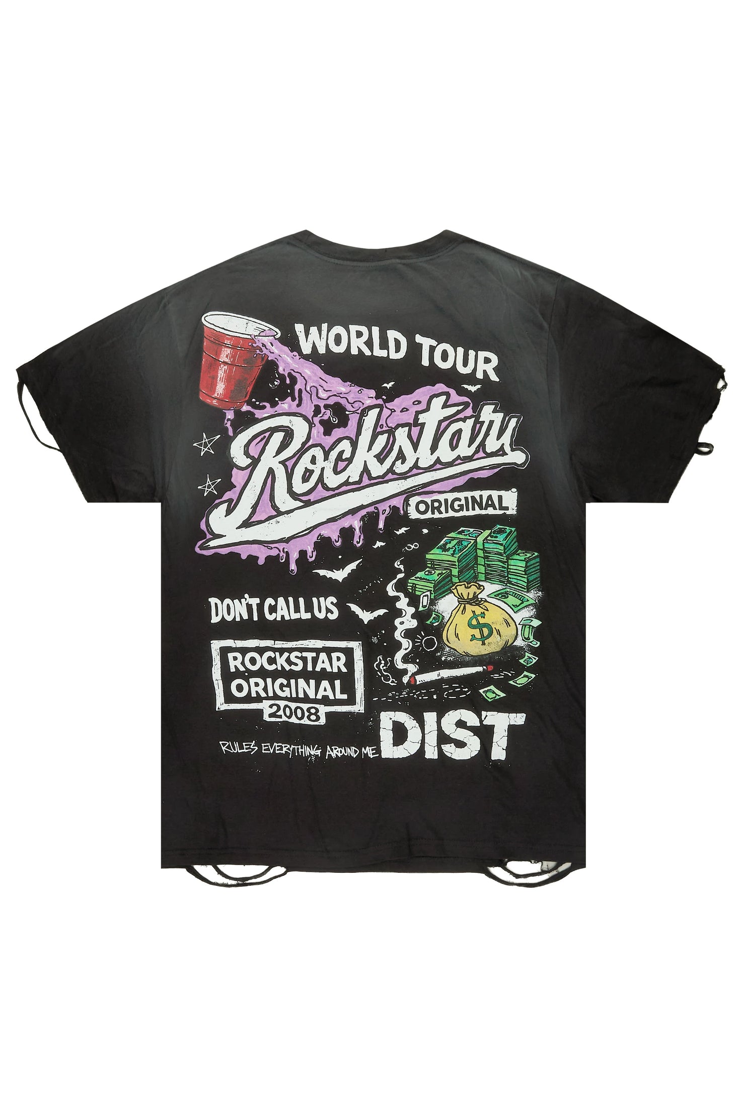 Batts Black Oversized Graphic T-Shirt