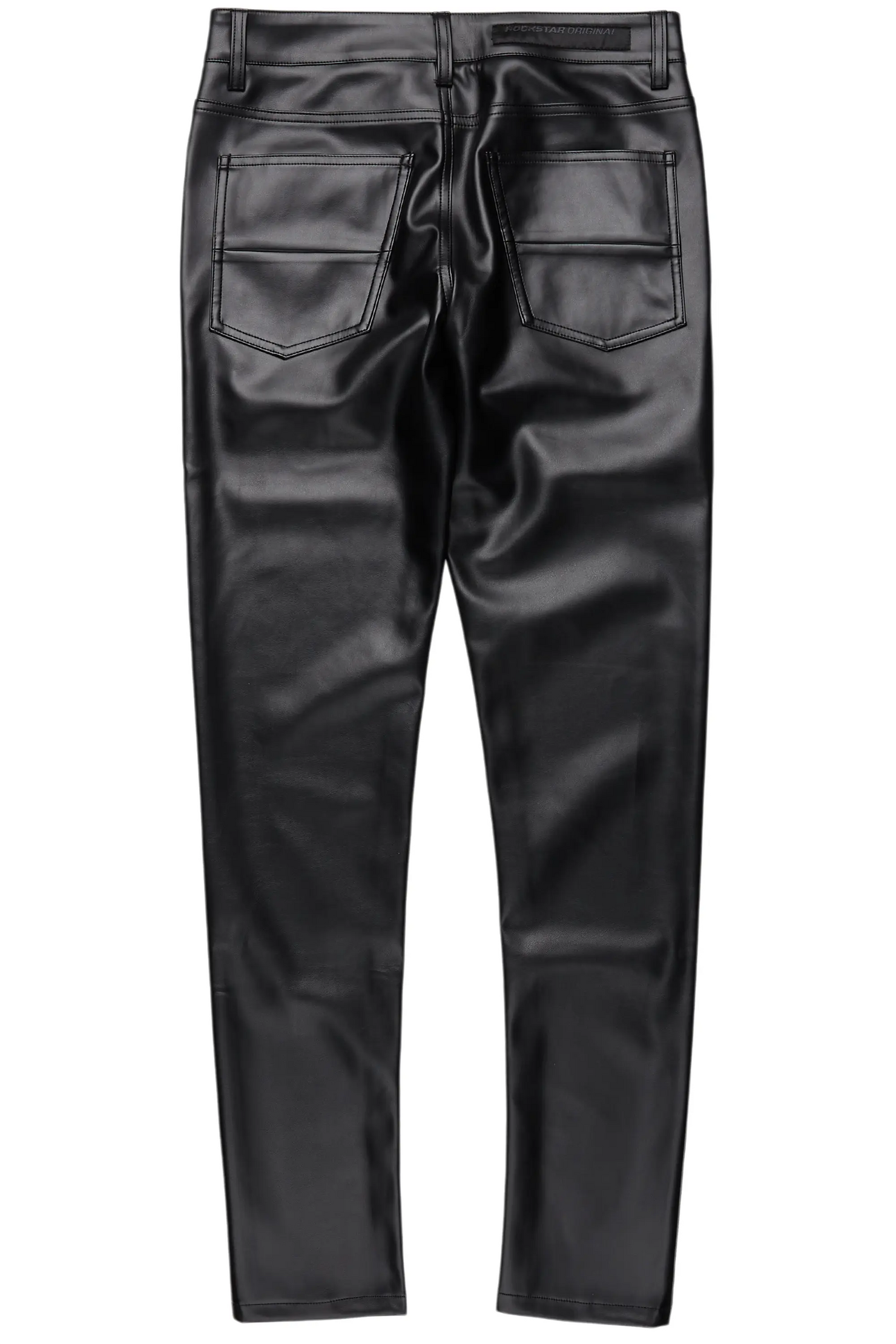 Ricky Black Slim Fit Faux Leather Pant