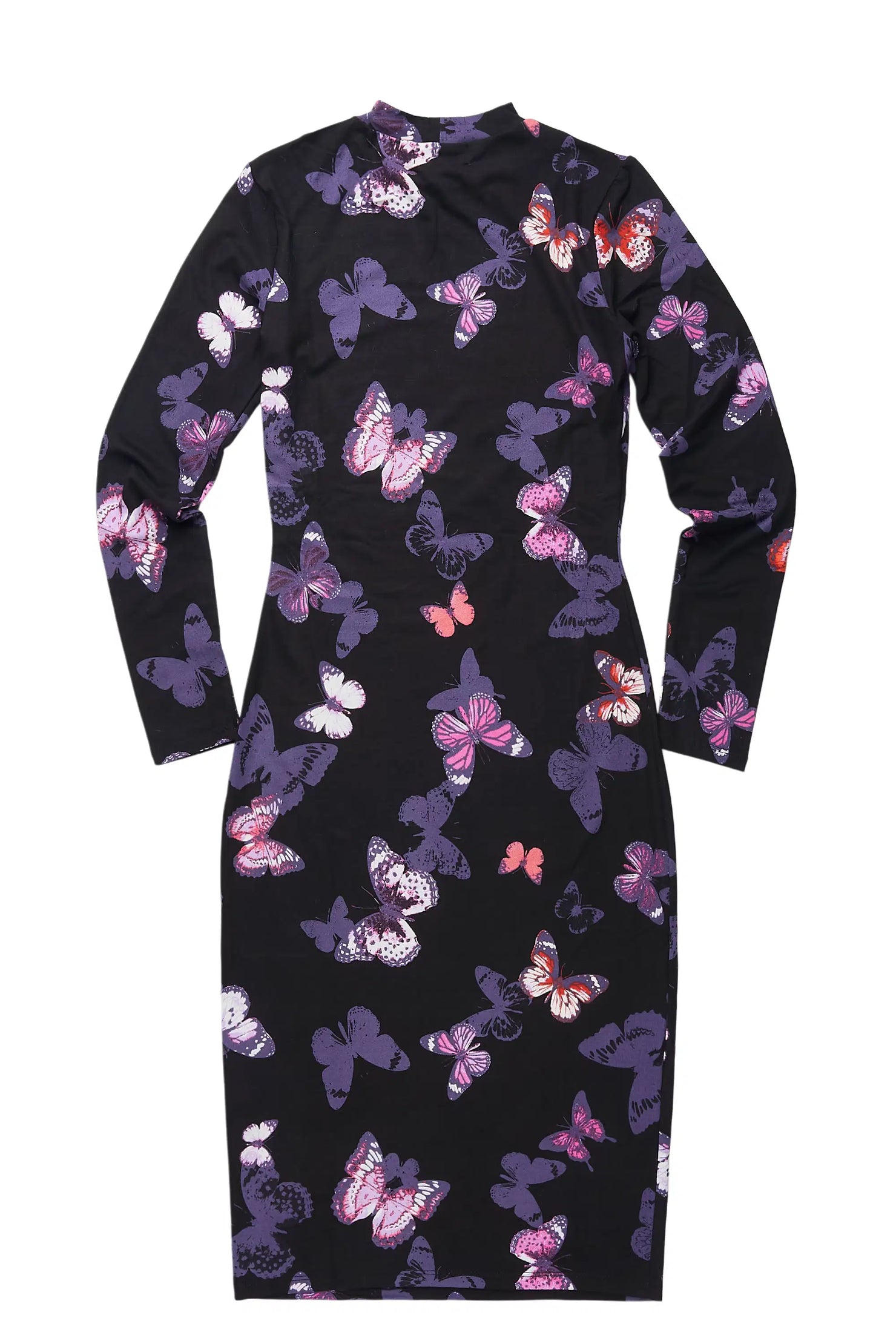 Darenisha Black Long Sleeve Midi Dress