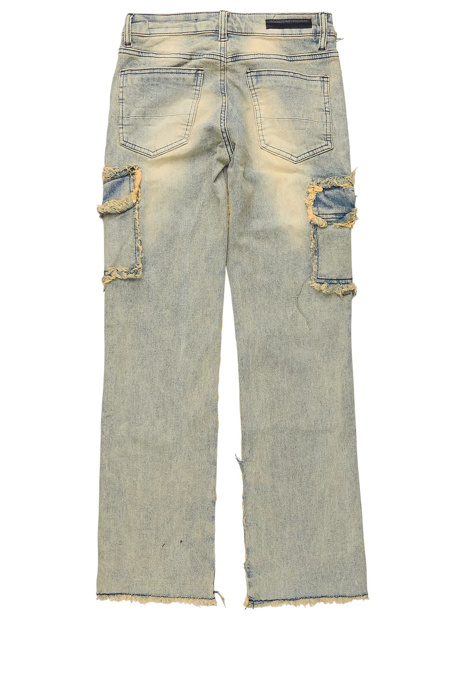 Girls Keshia Dirty Blue Stacked Flare Jean