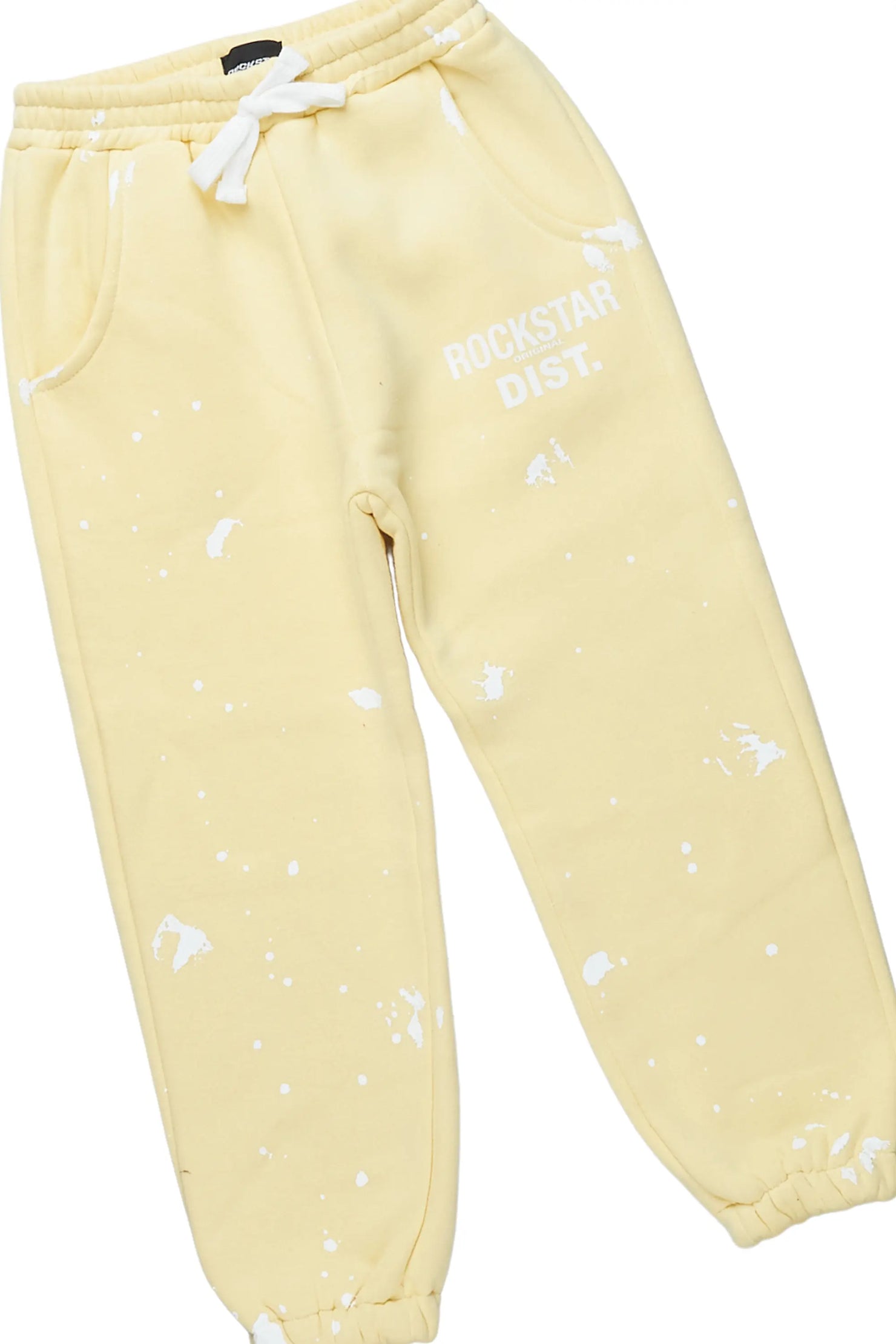 Girls Hadley Yellow Crop Top Pant Set