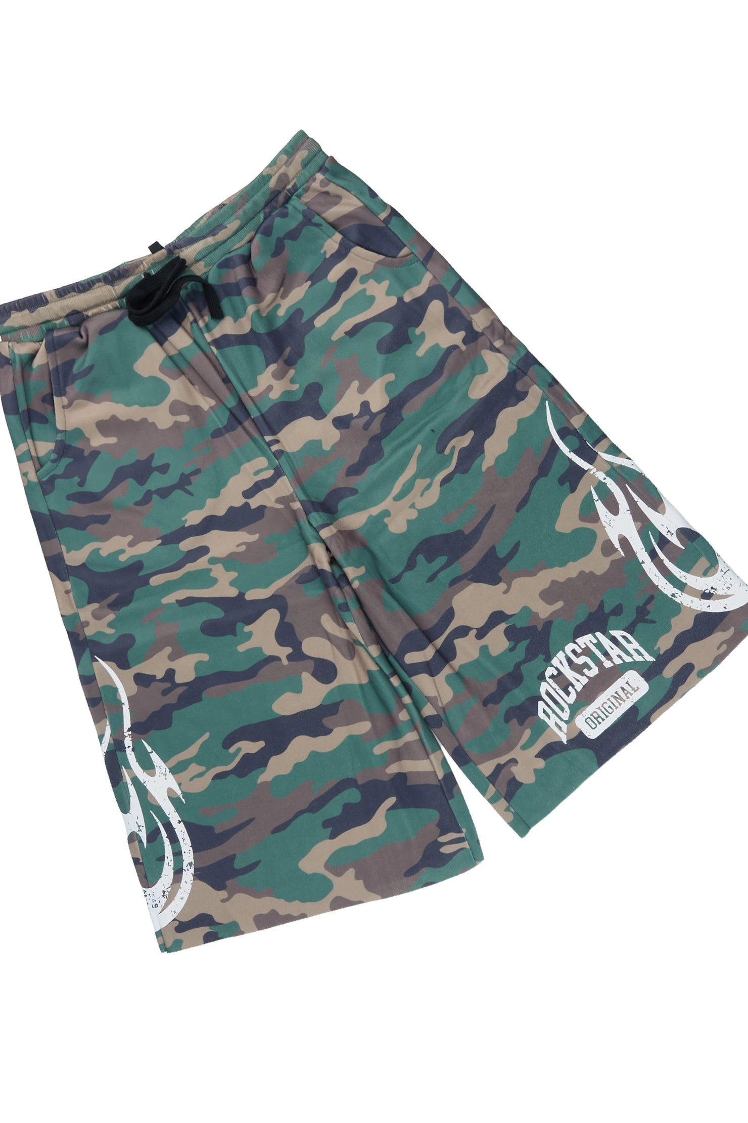 Boys Member Black Camo Oversized T-Shirt/Short Set
