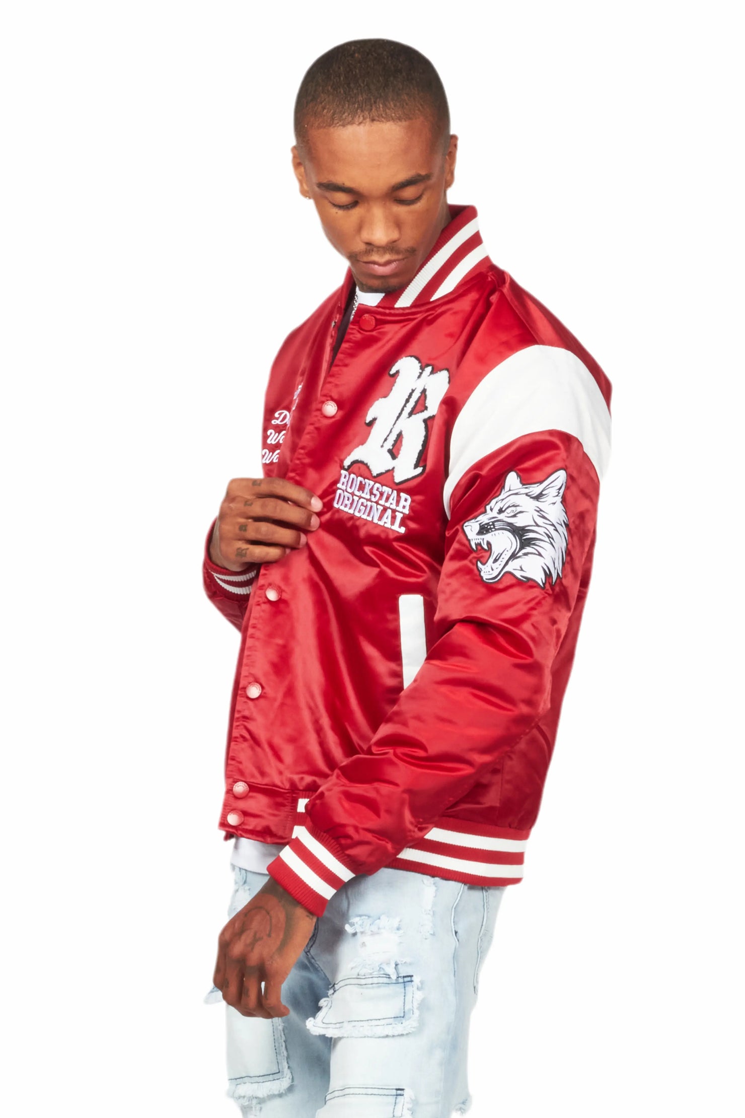 Geir Red Varsity Jacket