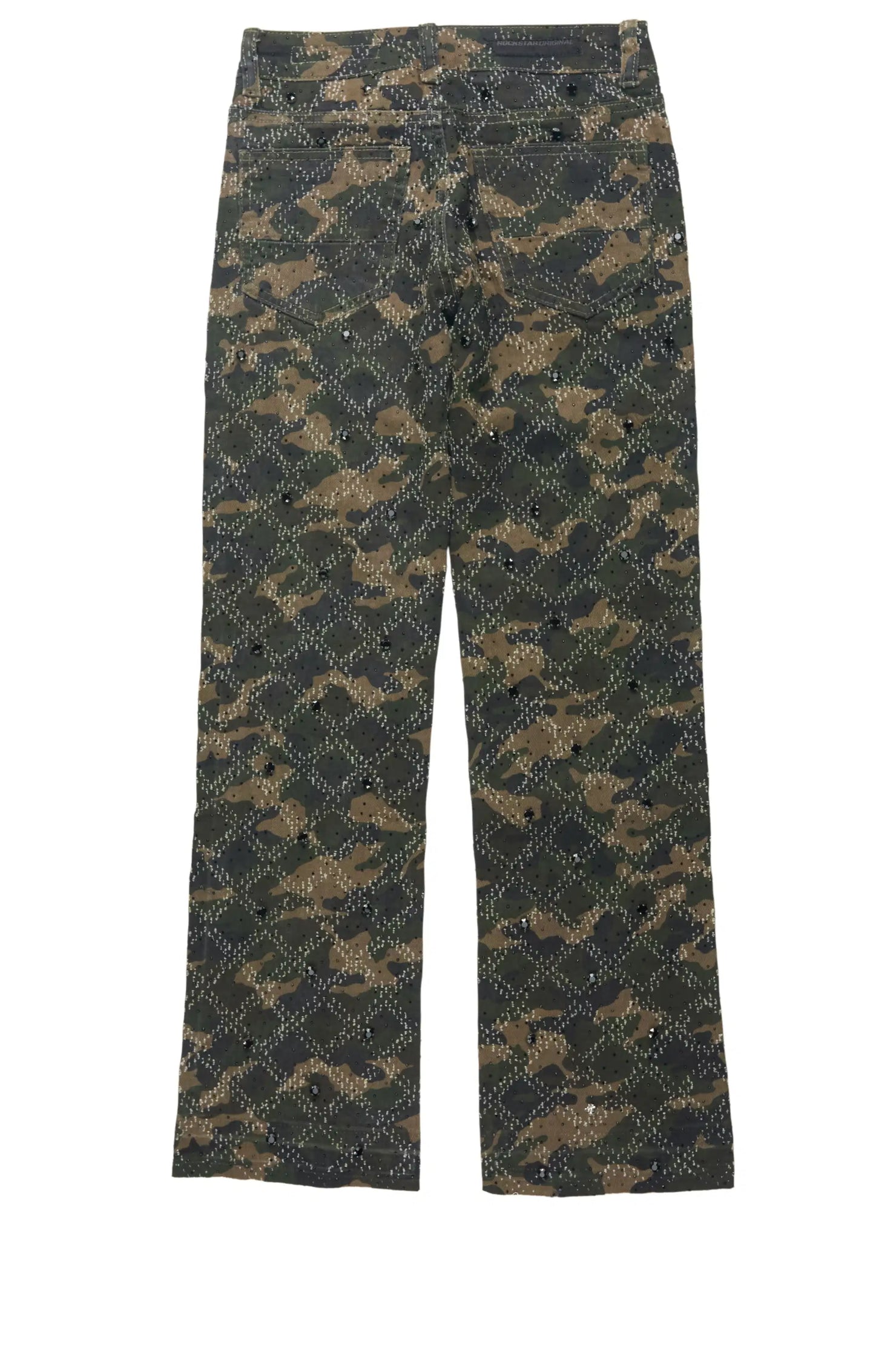 Boys Kassio Camo Rhinestone Stacked Flare Jean