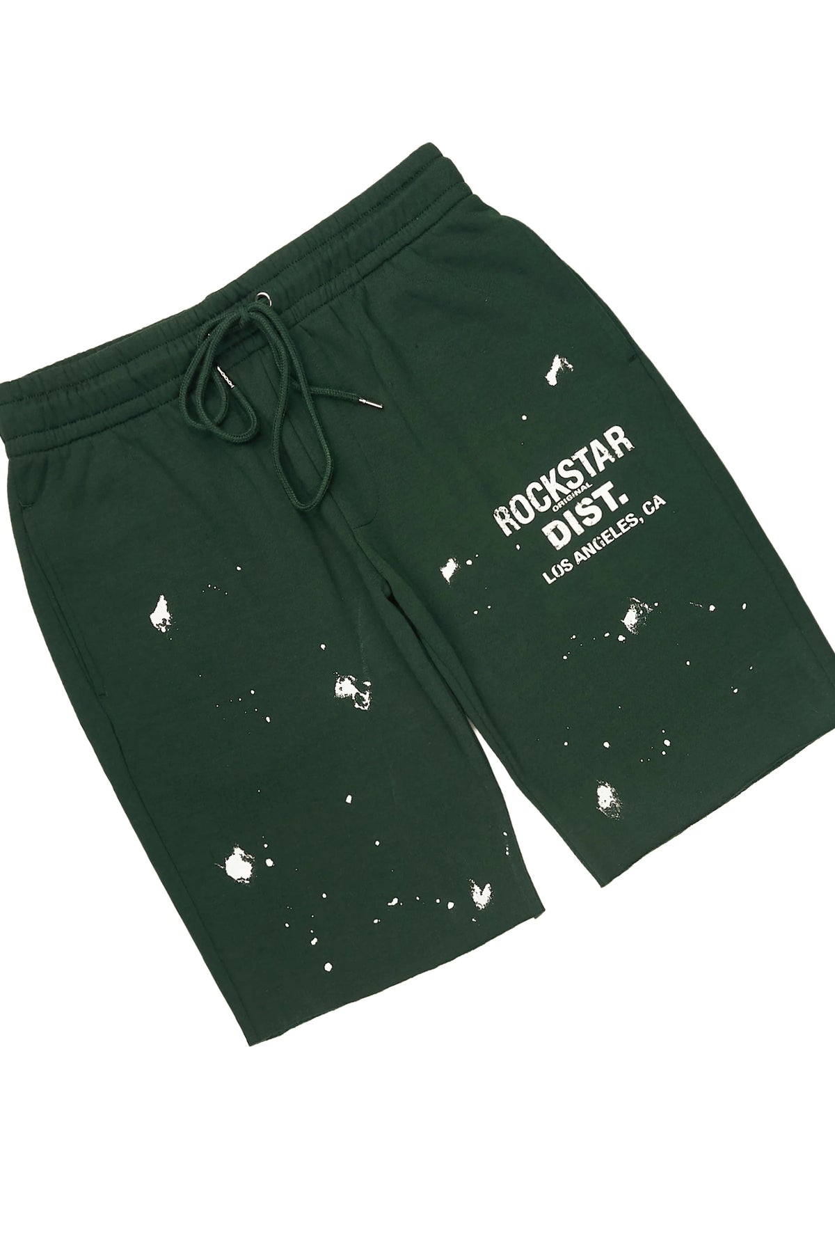 Raffer Forest Green Cut Off Sleeve Hoodie Short Set