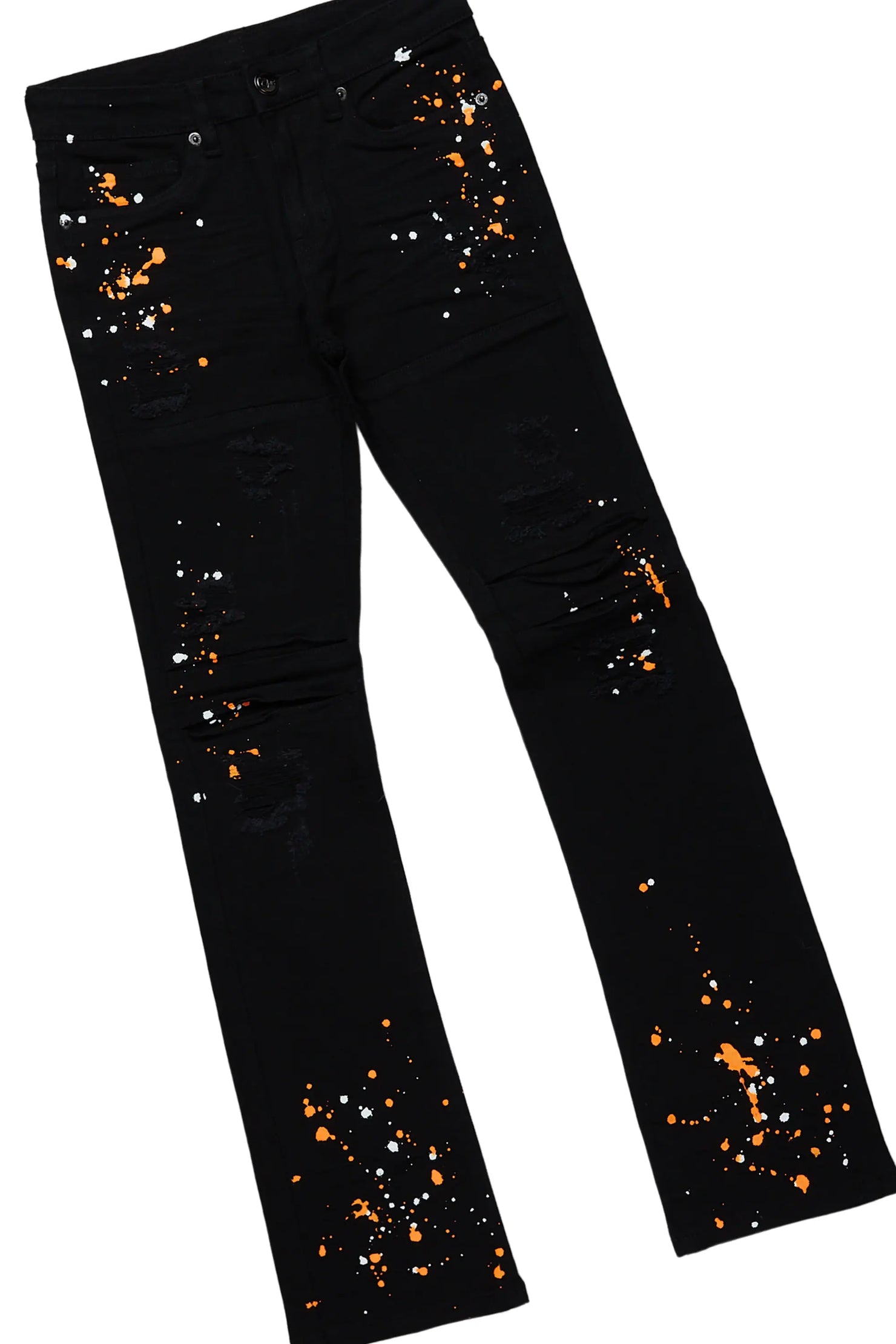 Boys Quest White T-Shirt/Stacked Flare Jean Set