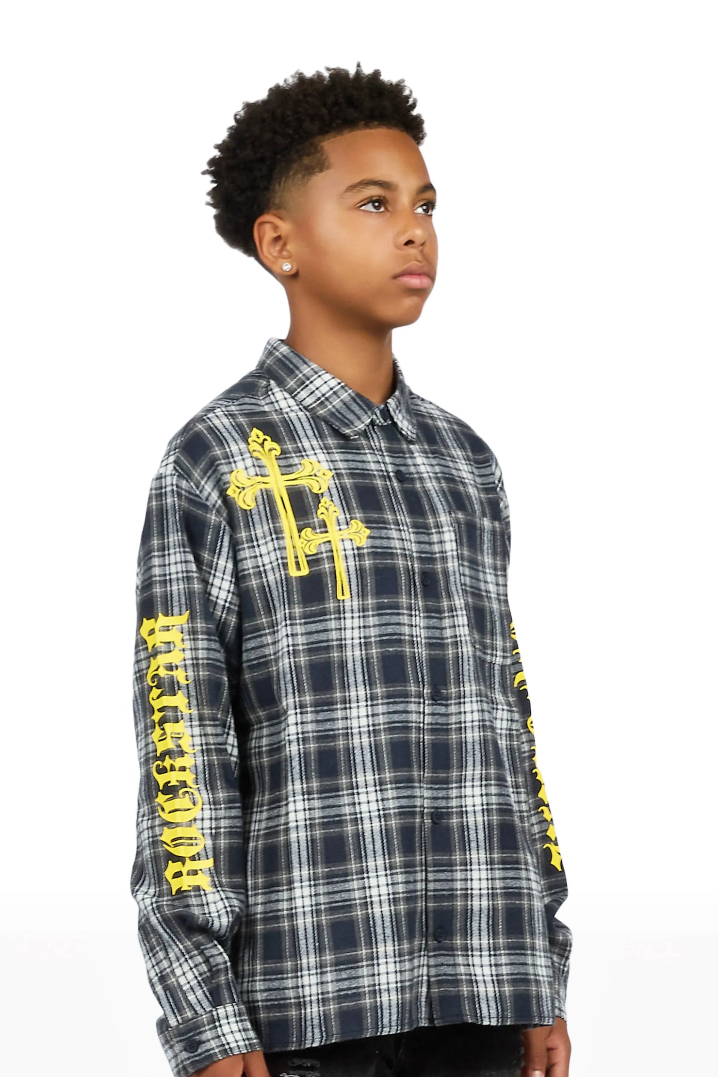 Boys Helder Navy Flannel Shirt