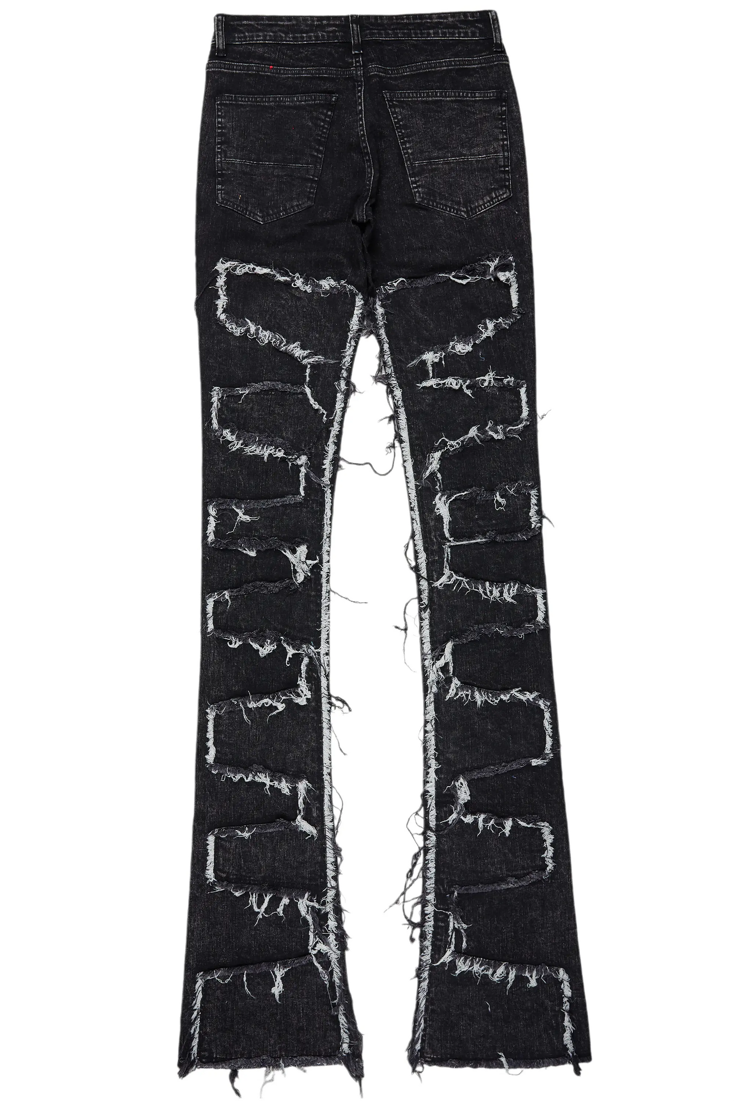 Hallia Dark Grey Stacked Flare Jean