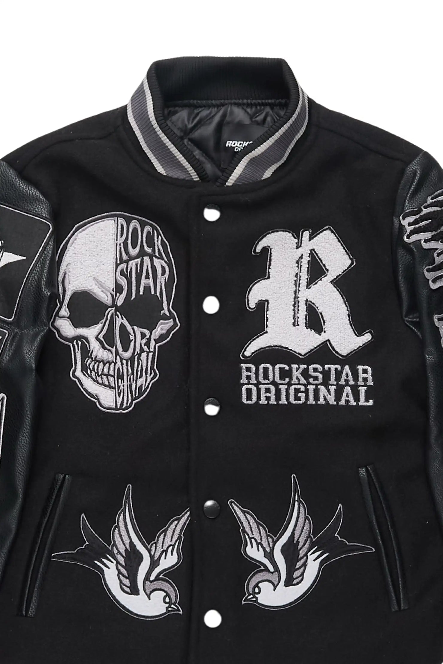 Boys Cavo Black Varsity Jacket