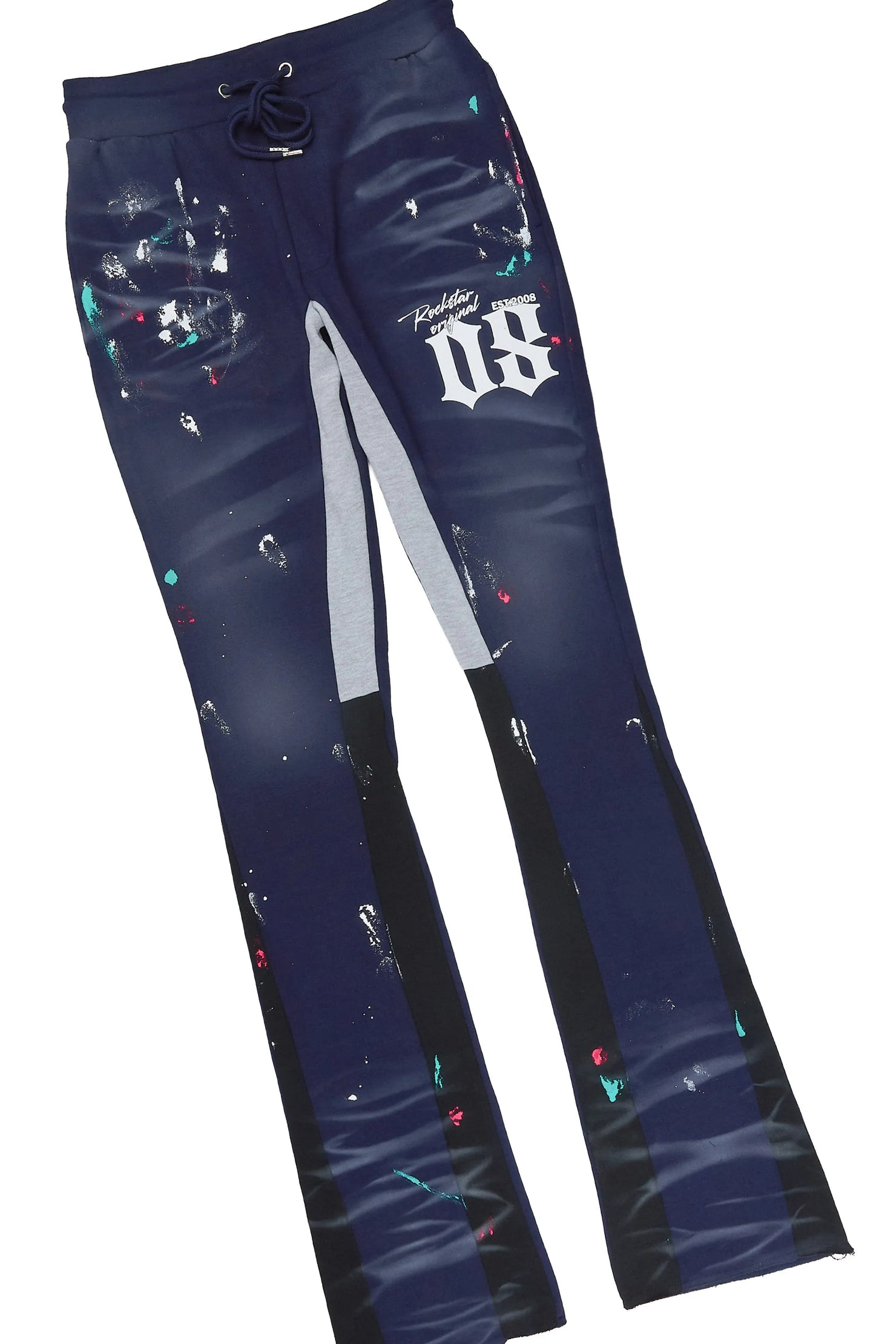 Dalton Navy Hoodie/Stacked Flare Pant Track Set