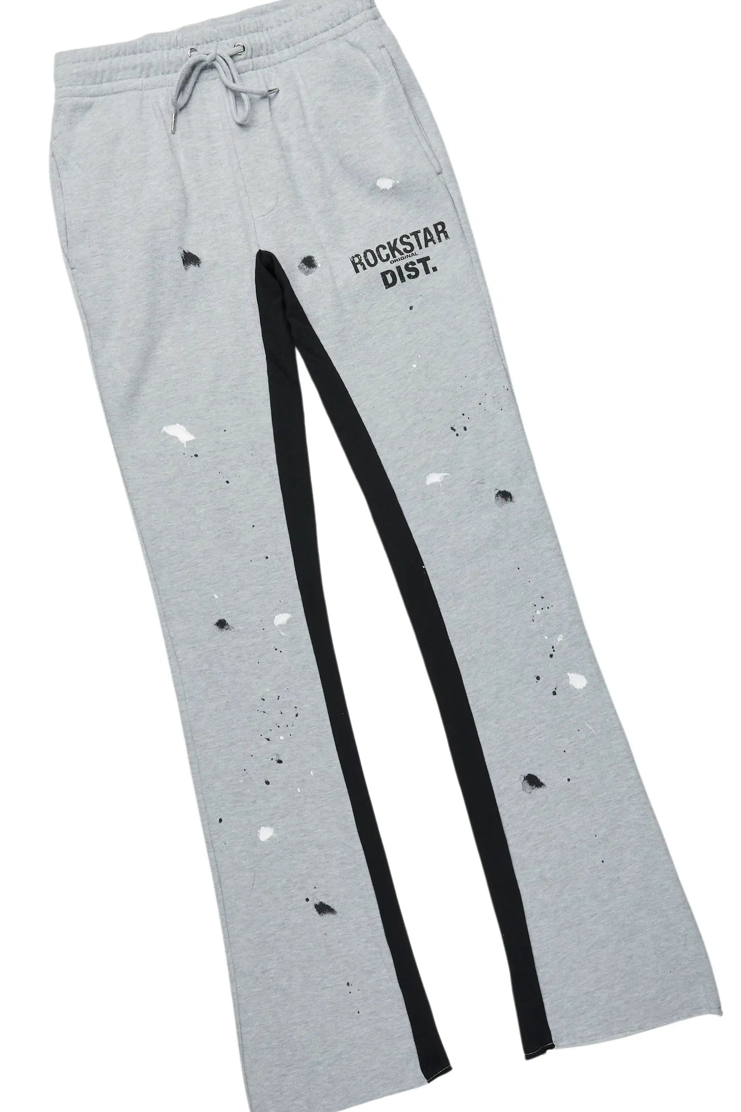 Boys Scottie Heather Grey/Black Baggy Stacked Track Set