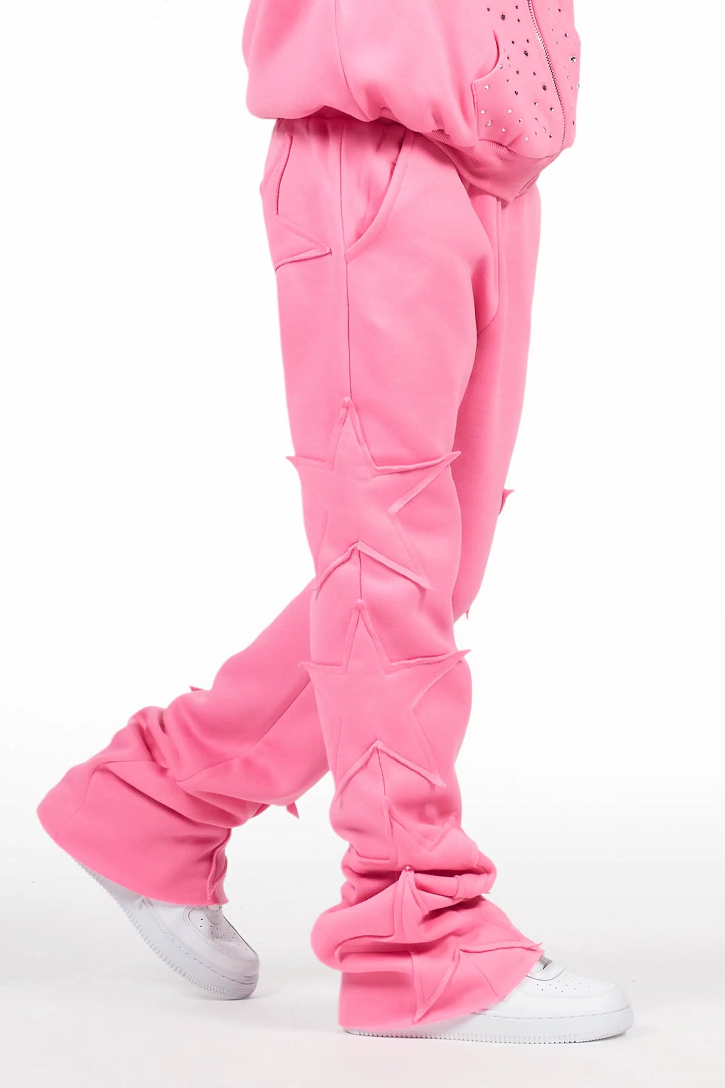 Girls Sinayah Pink Stacked Track Pant