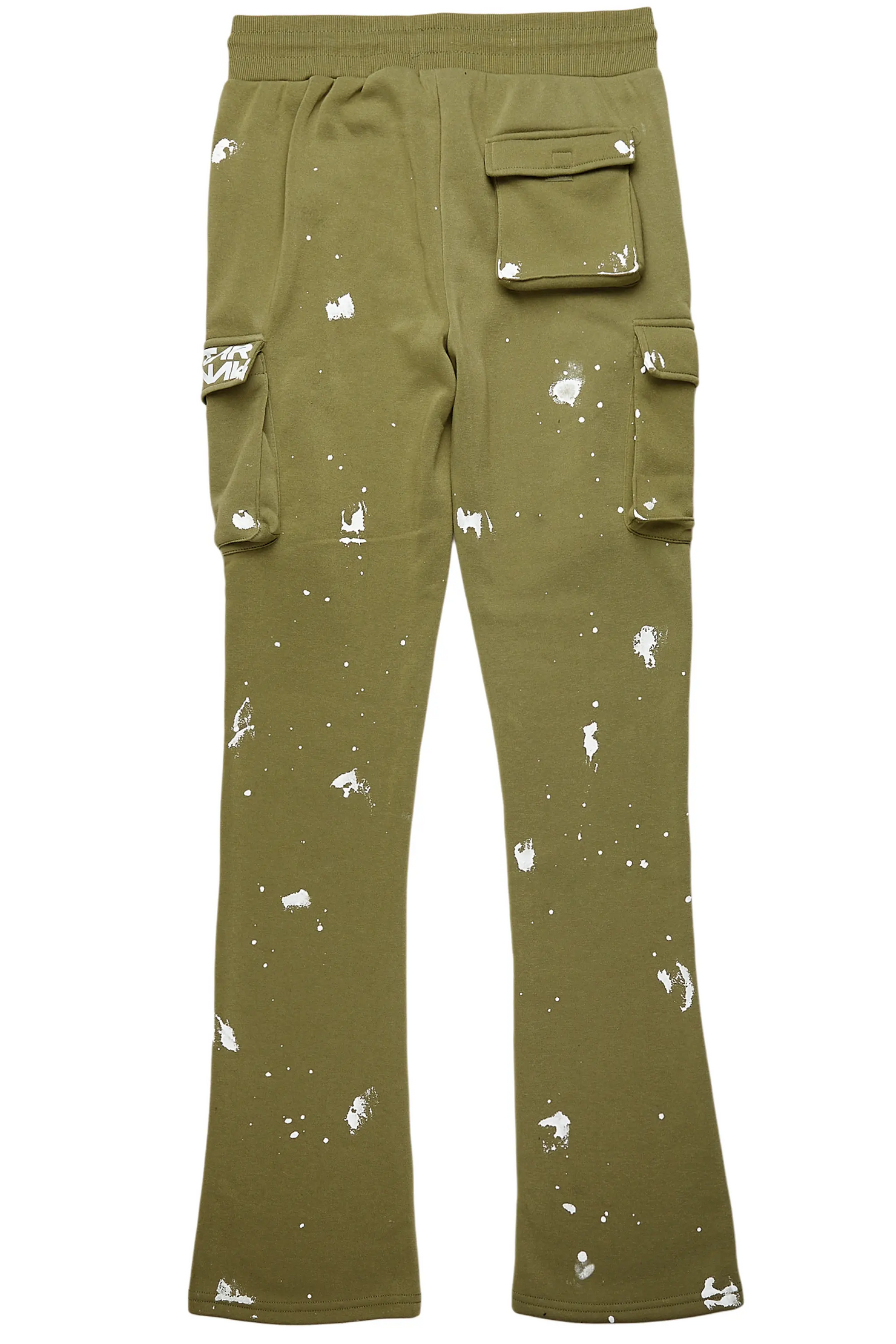 Radko Olive Stacked Flare Cargo Pants