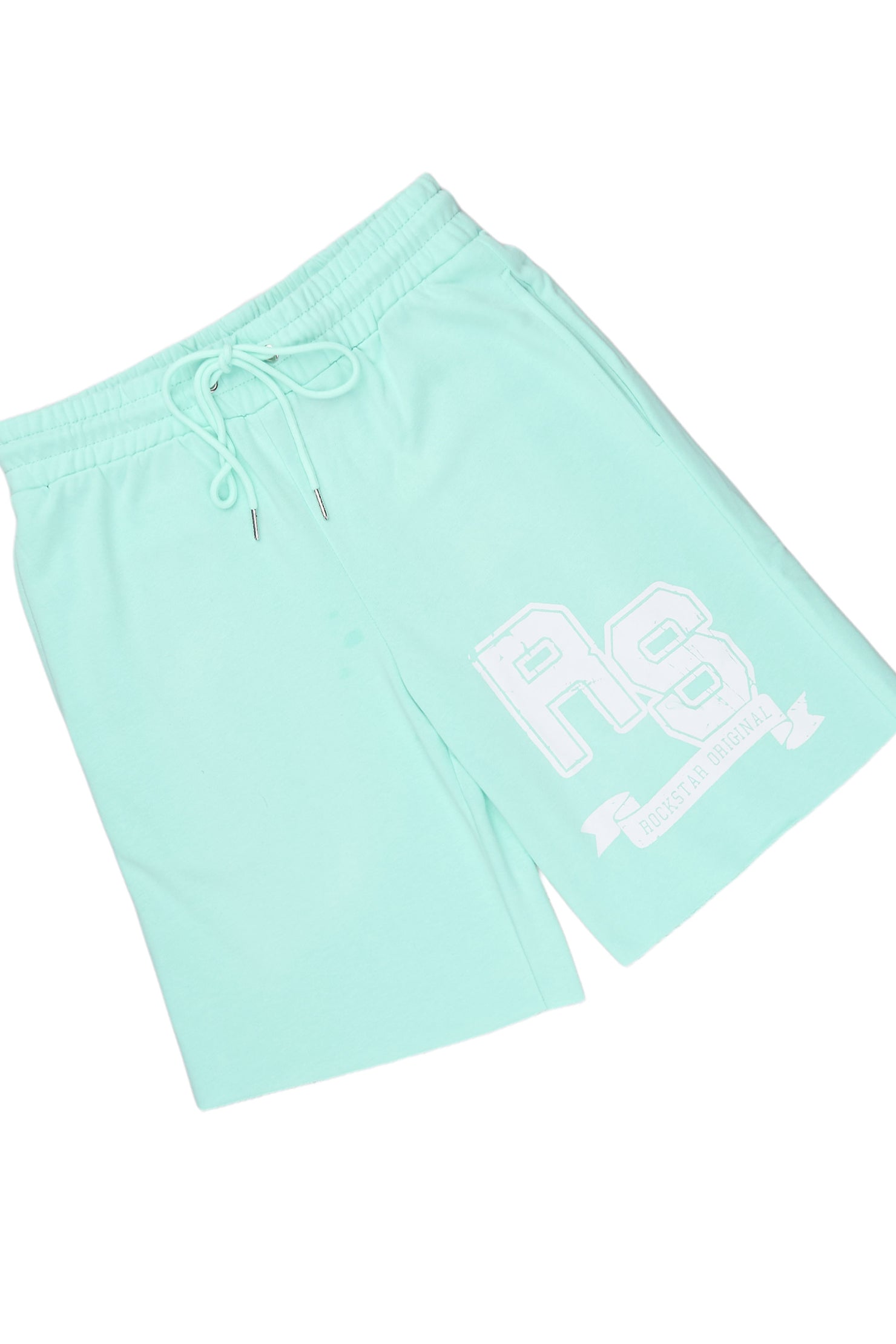 Alik White/Mint Crop Boxy Tee Short Set