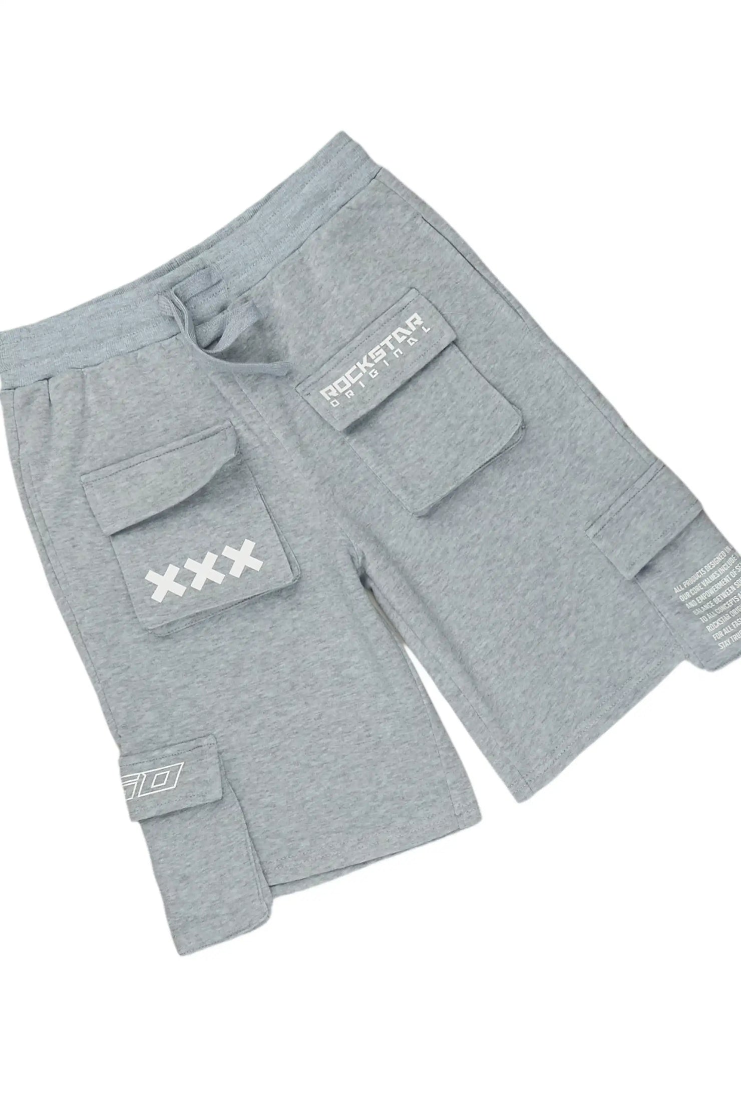 Boys Natan Heather Grey Cargo Short Set