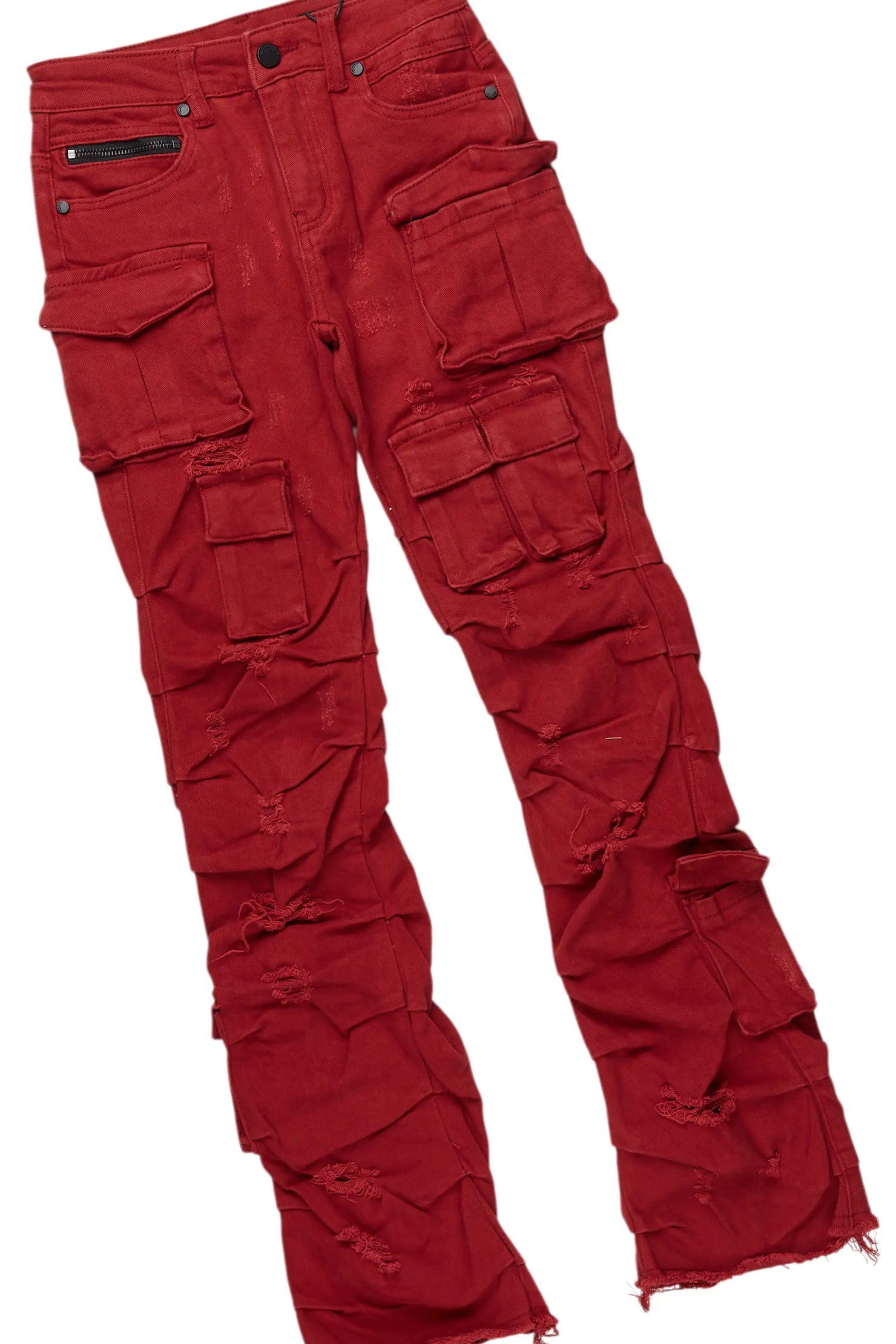 Boys Soweto Vintage Black/Red Hoodie/Stack Flare Jean Set