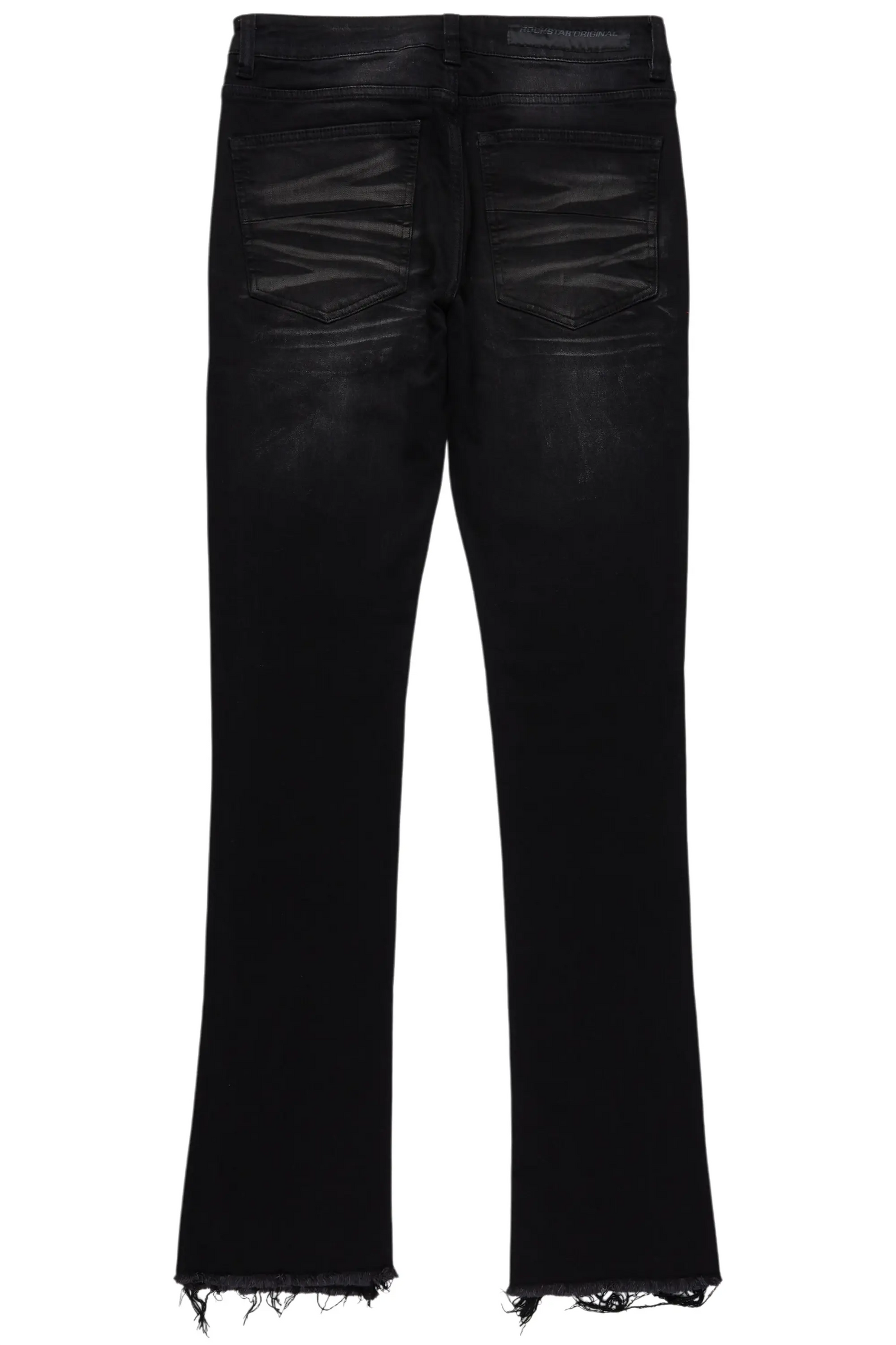Savag Black Stacked Flare Jean