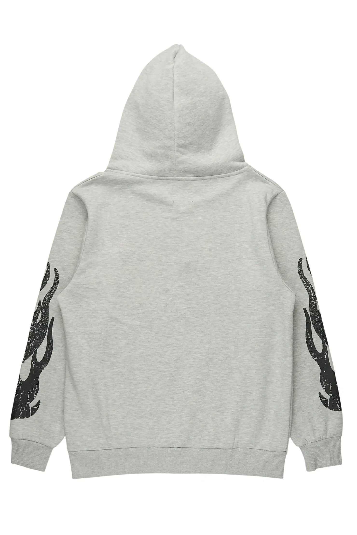 Amos Heather Grey Graphic Relaxed Hoodie