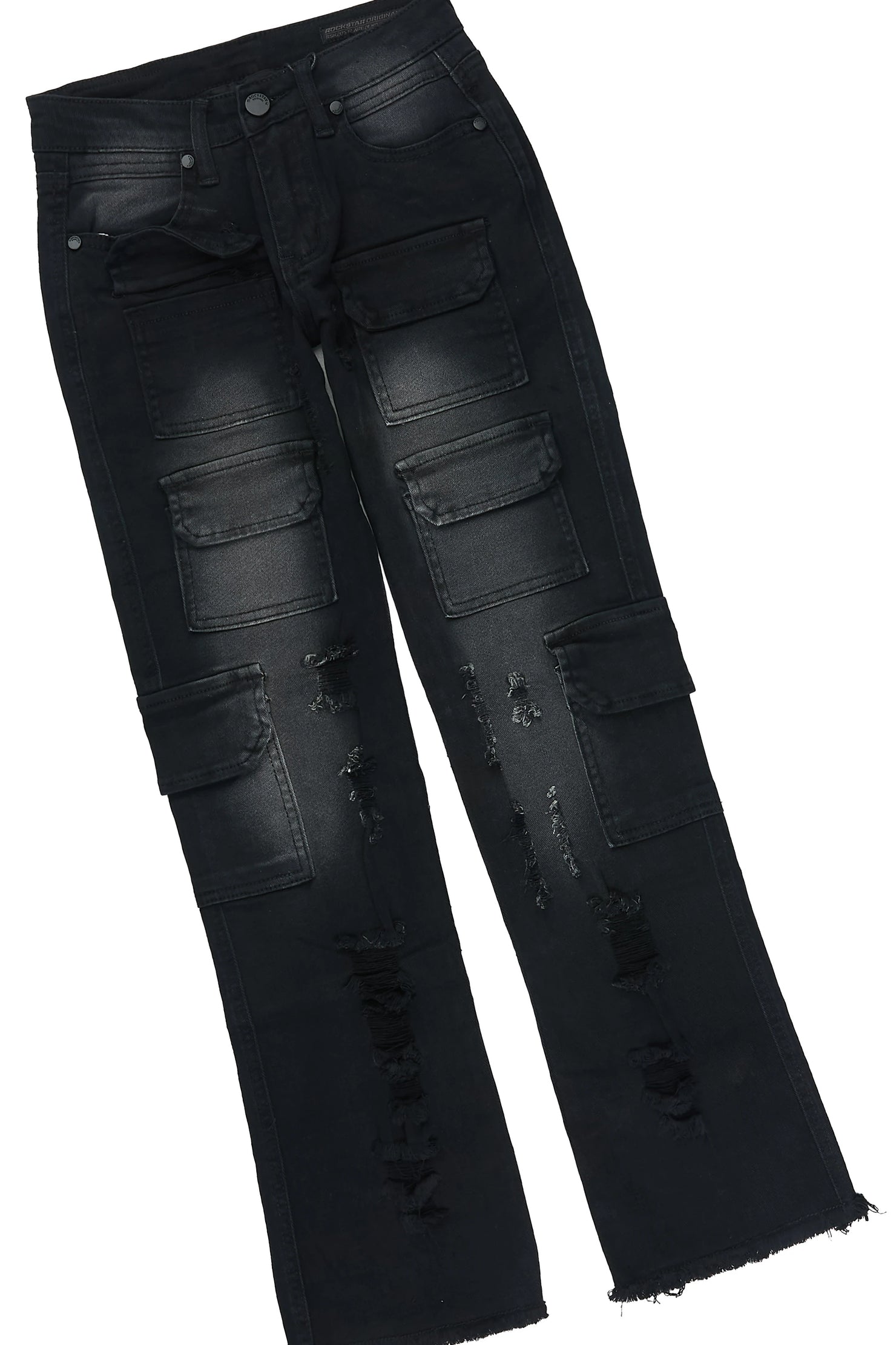 Girls Marsy Light Pink/Black Long Sleeve T-Shirt Stacked Jean Set