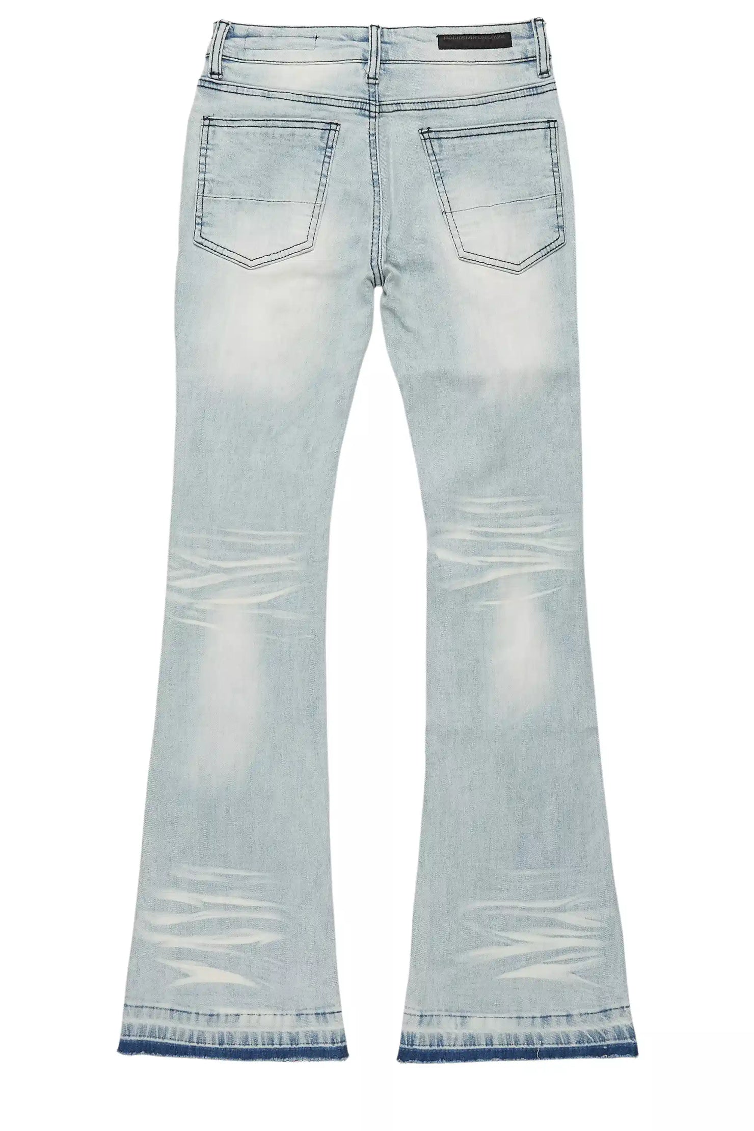 Boys Zahir Blue Slim Stacked Flare Jean